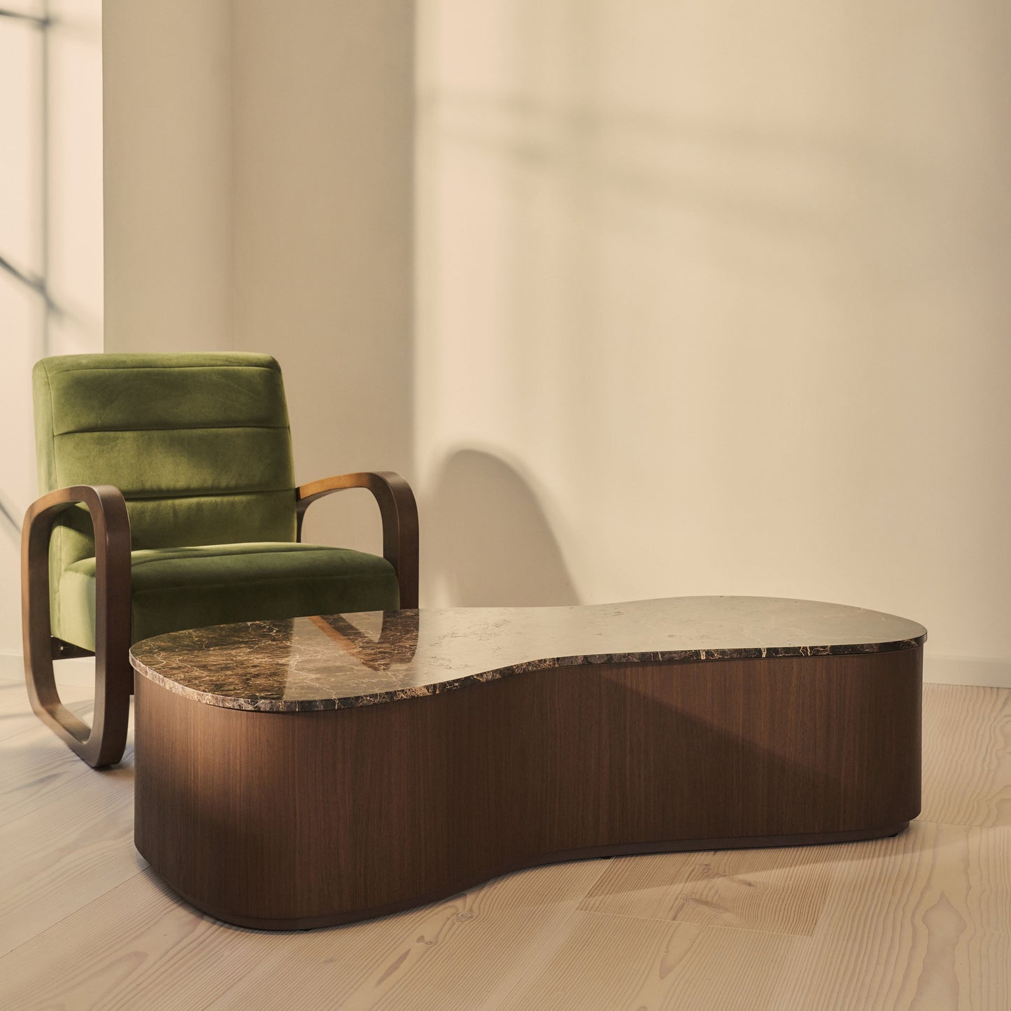 Arlo - Dark Emperador Irregular Dark Wood Premium Extra Large Coffee Table