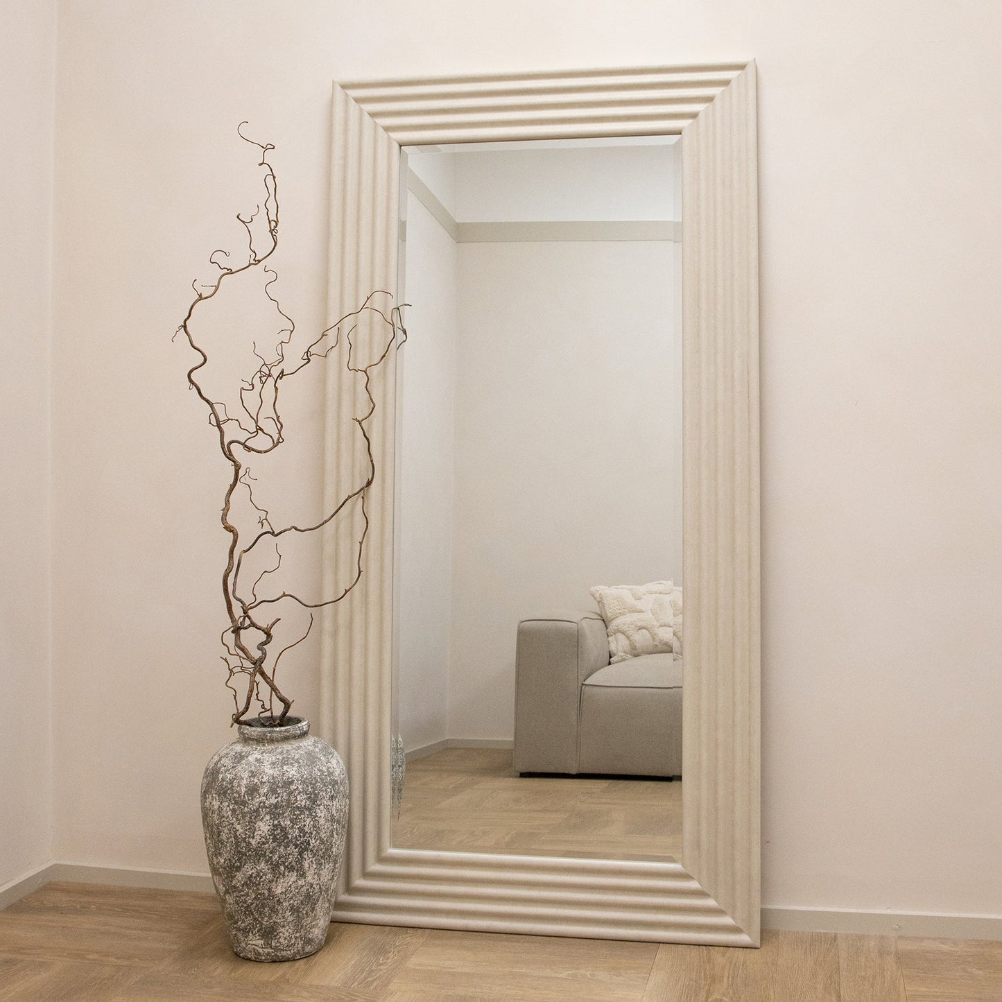 Aurora - Full Length Ribbed Concrete Mirror 180cm x 90cm