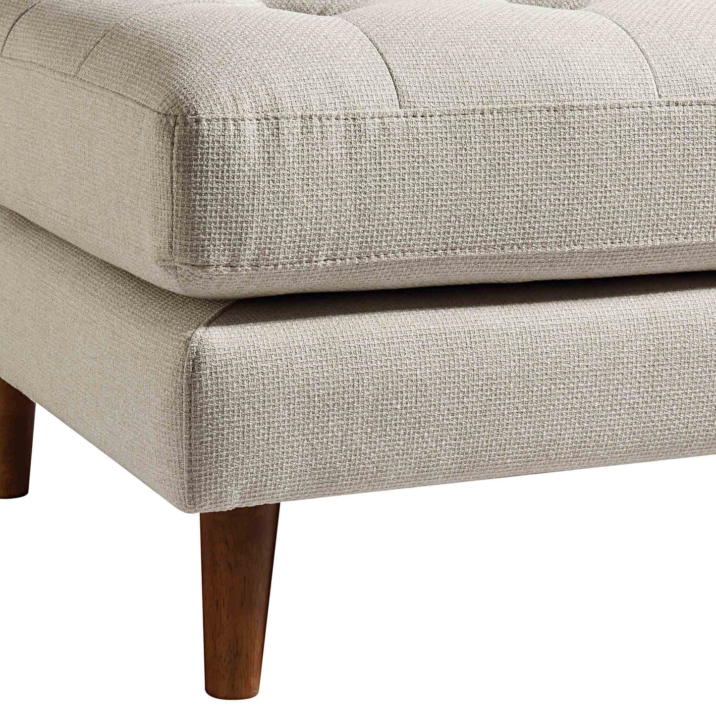 Henrietta Ottoman, Beige Woven Fabric