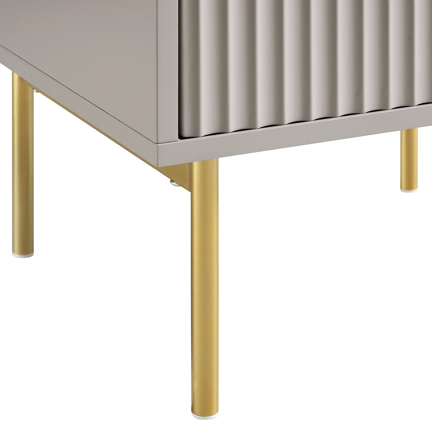 Richmond Ridged 2 Drawer Bedside Table, Matte Taupe