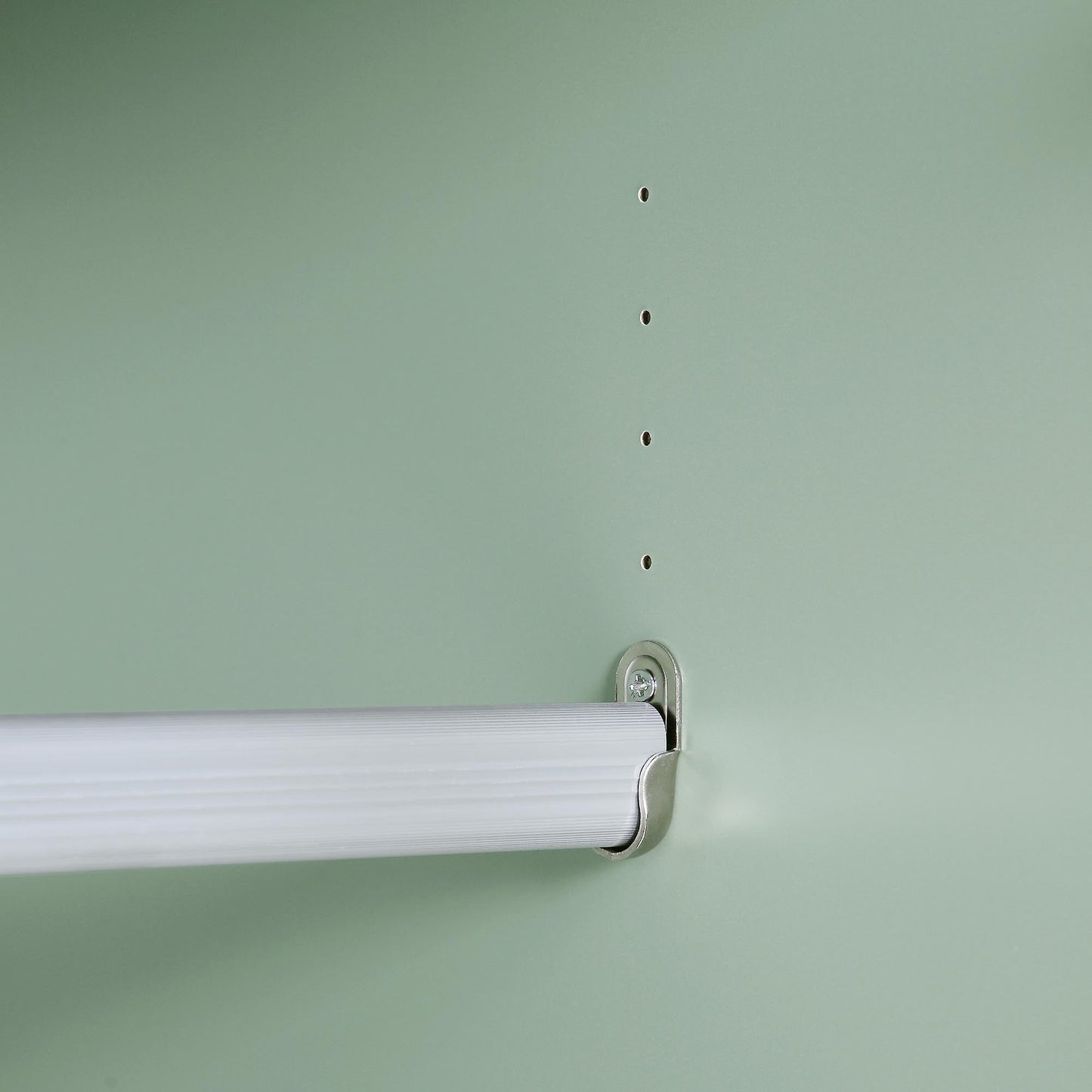 Richmond Ridged Double Wardrobe with Drawer, Matte Sage Green