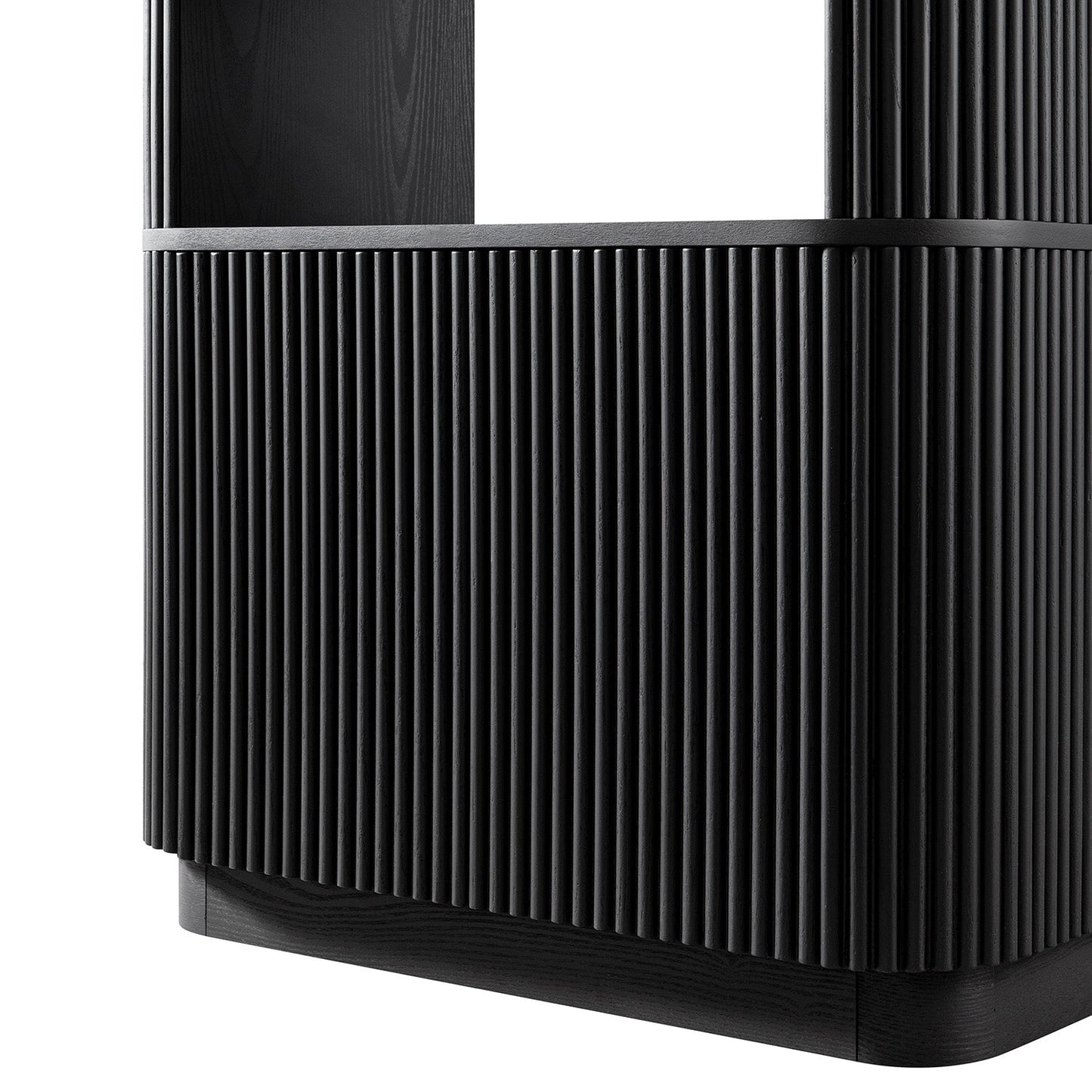 Maru Bookcase with Cabinet, Black