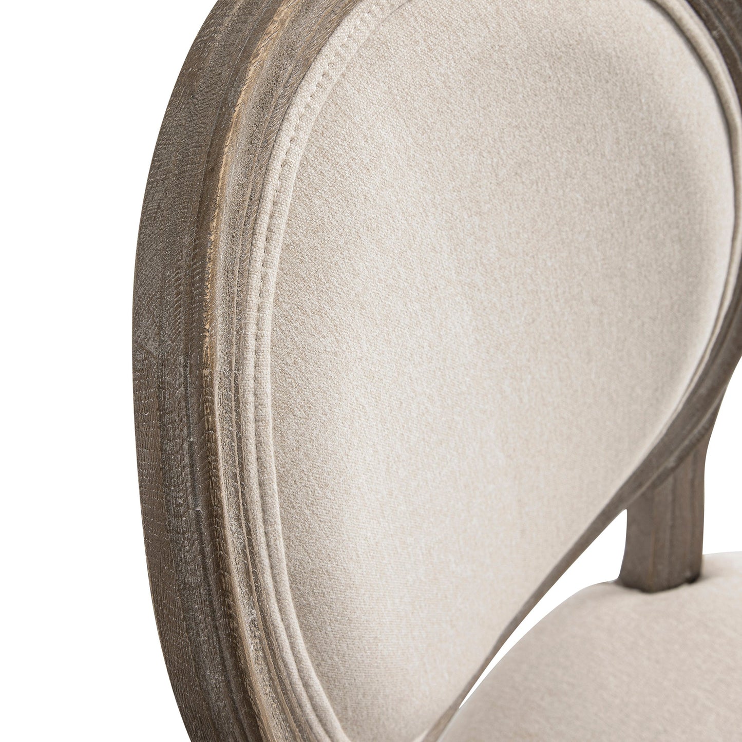 Lainston Set of 2 Classic Weathered Oak Dining Chairs, Oatmeal Brushed Fabric