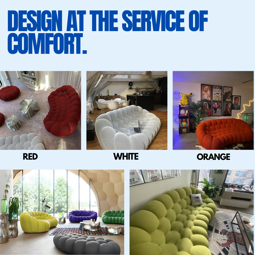 Lumo Classic: Red 2-Seat Compressed Bubble Sofa