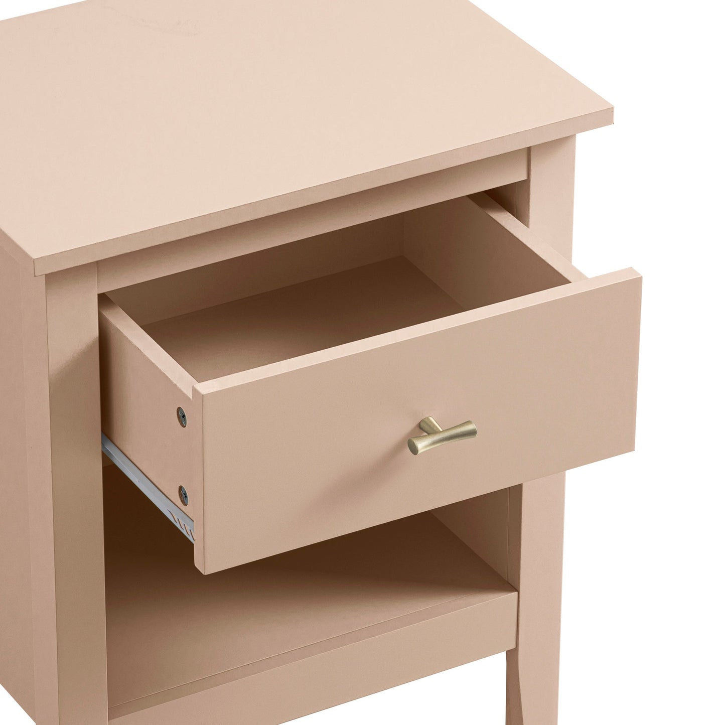 Oakham 1-Drawer Bedside Table, Nude Pink