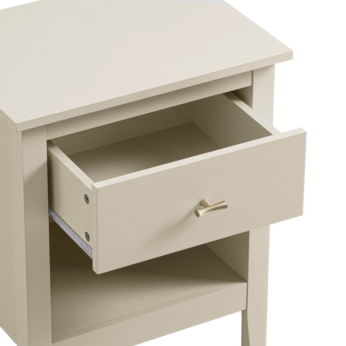 Oakham 1-Drawer Bedside Table, Shaded White