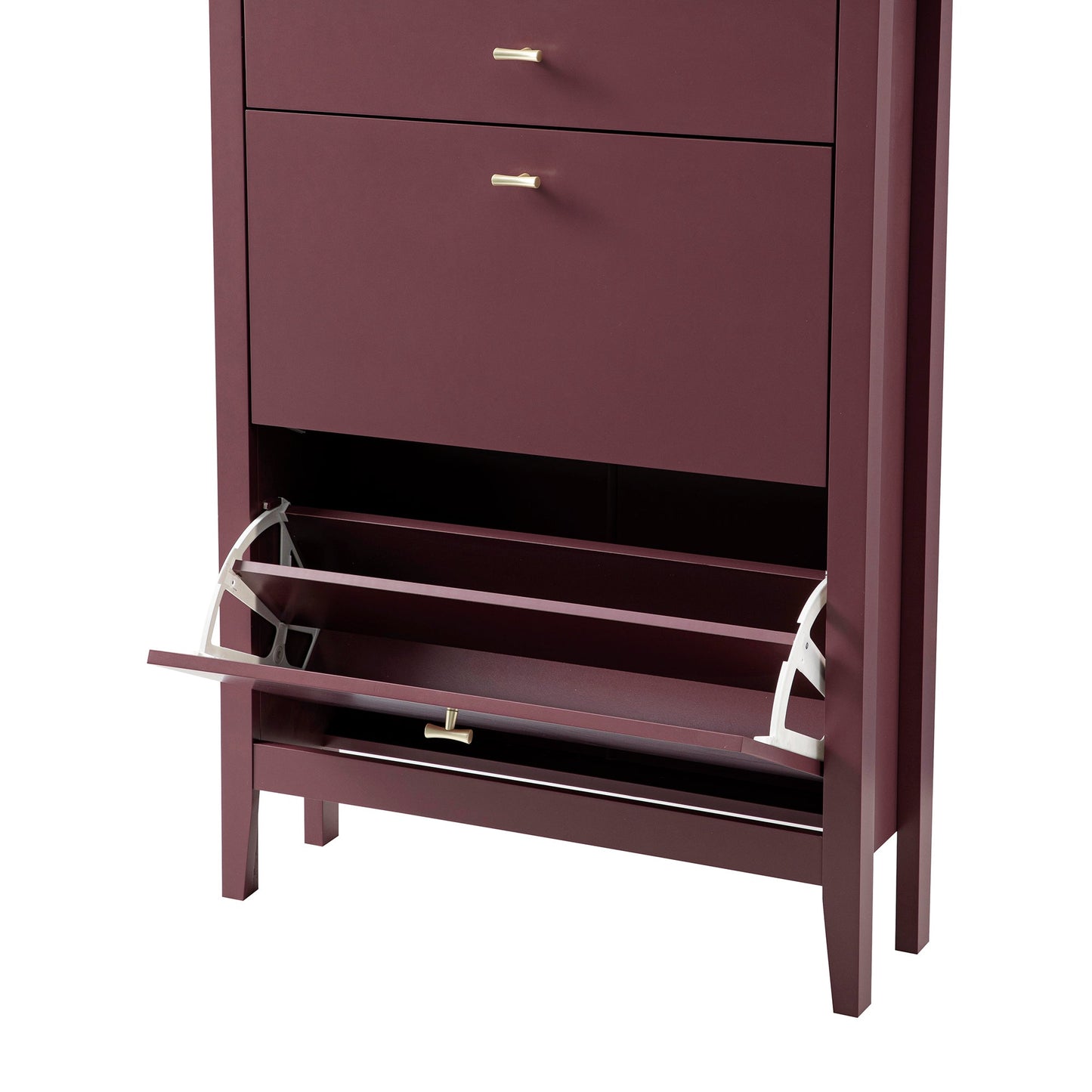 Oakham 2-Tier Shoe Cabinet with Top Drawer, Wild Cherry