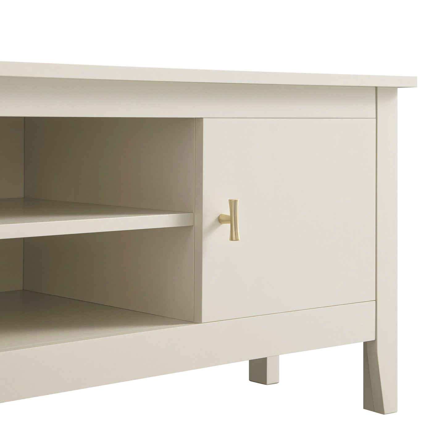 Oakham 120cm Corner TV Unit, Shaded White
