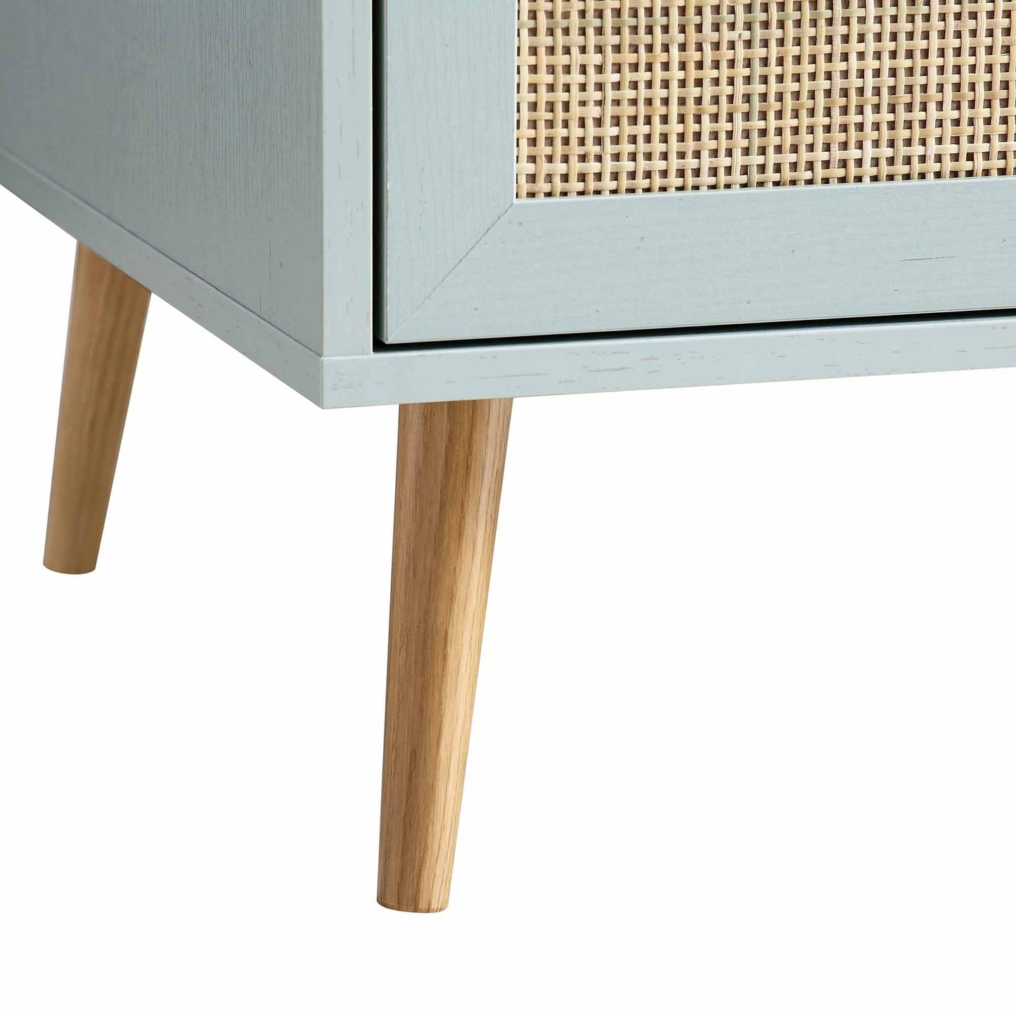 Frances Woven Rattan Compact Double Wardrobe, Mint Green