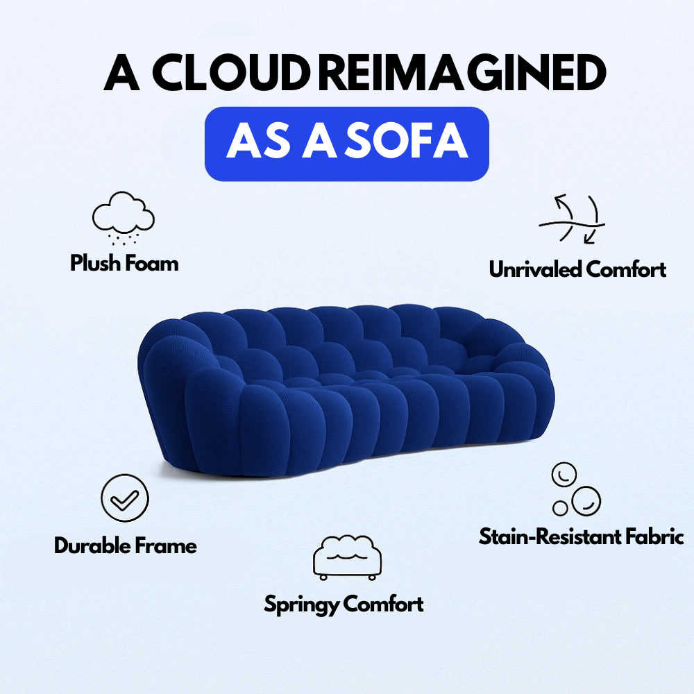 Lumo Classic Black 2-Seat Compressed Bubble Sofa