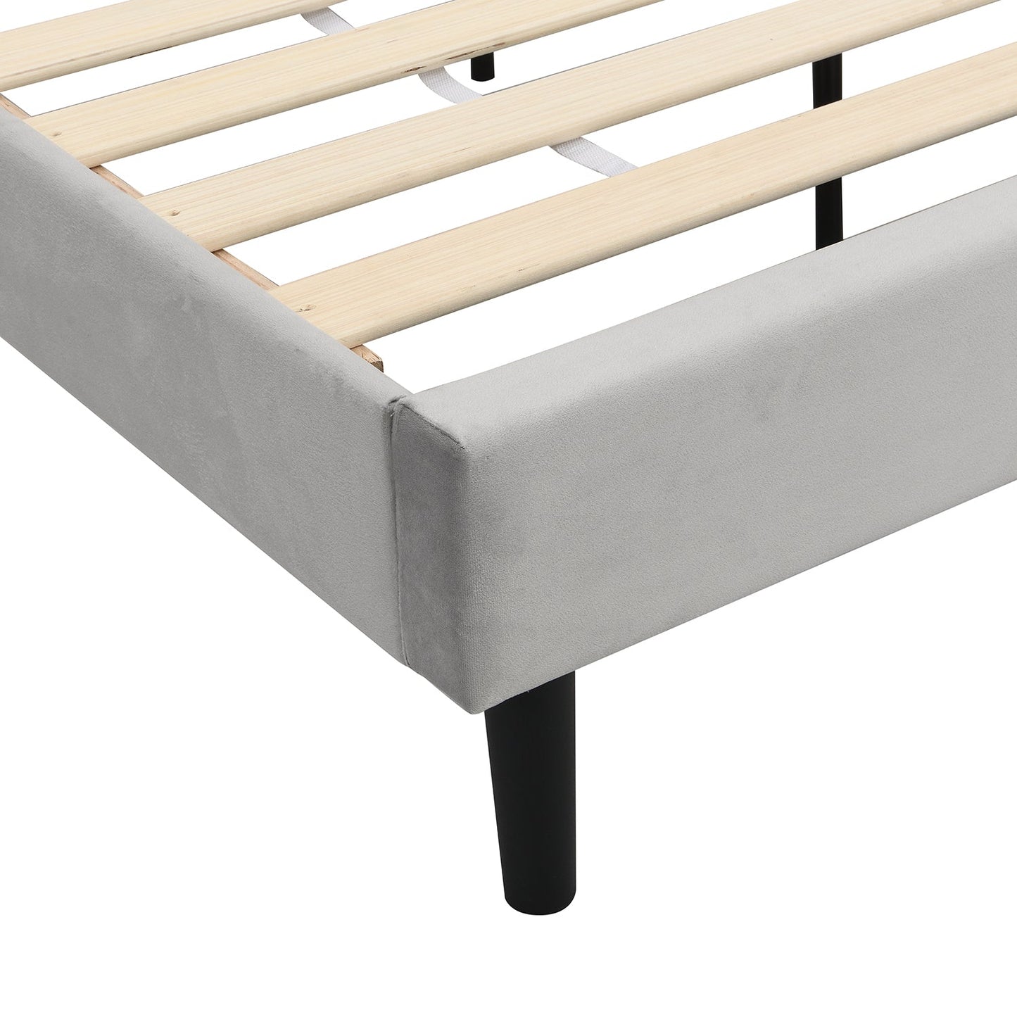 Chastleton Upholstered Bed with Diamante Headboard (Grey Velvet)