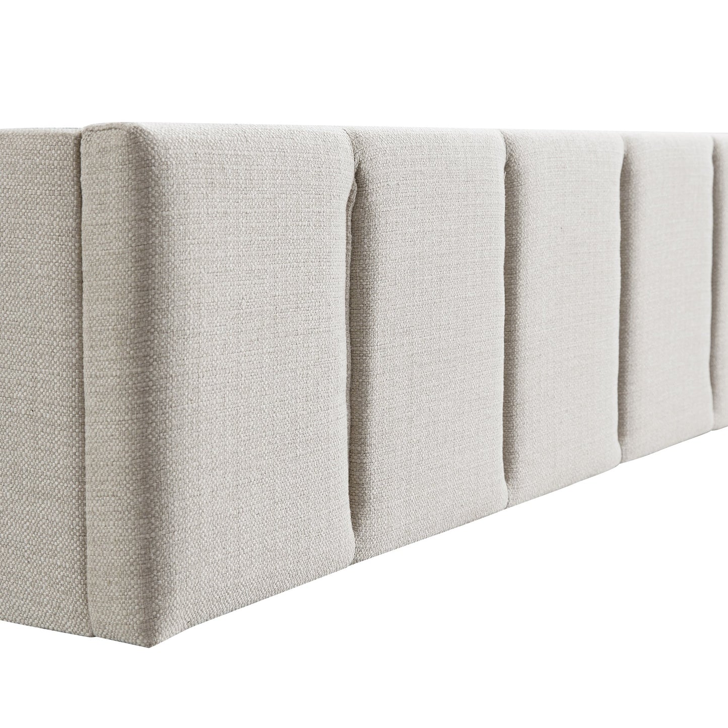 Hana Ottoman Storage Bed, Ivory Weave Fabric