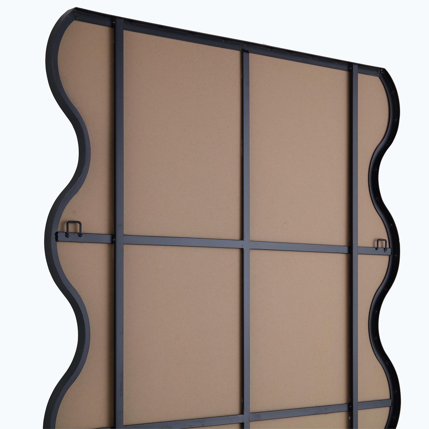 Luisa Wavy Curved Full length Mirror 180 x 110 cm, Black