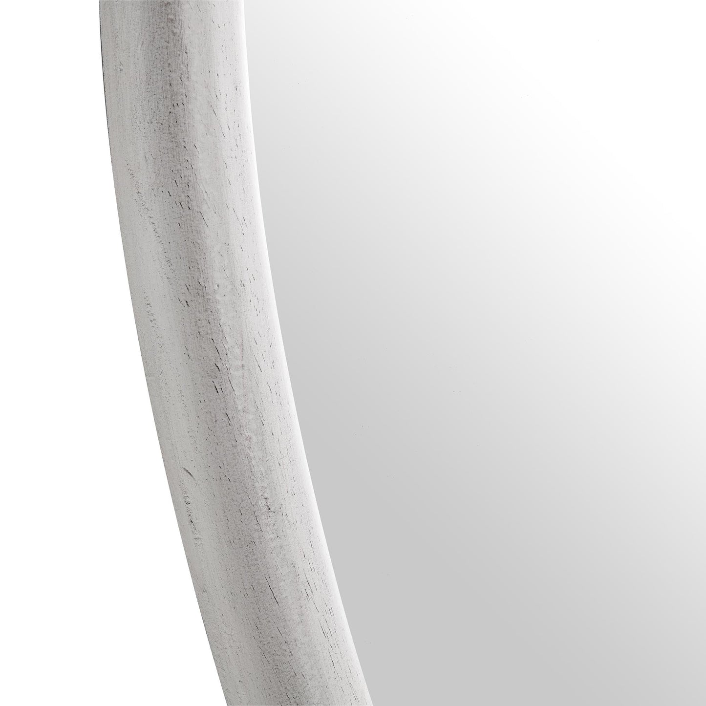 Edo Irregular Pebble Wall Wooden Mirror 100 x 76 cm, Washed White