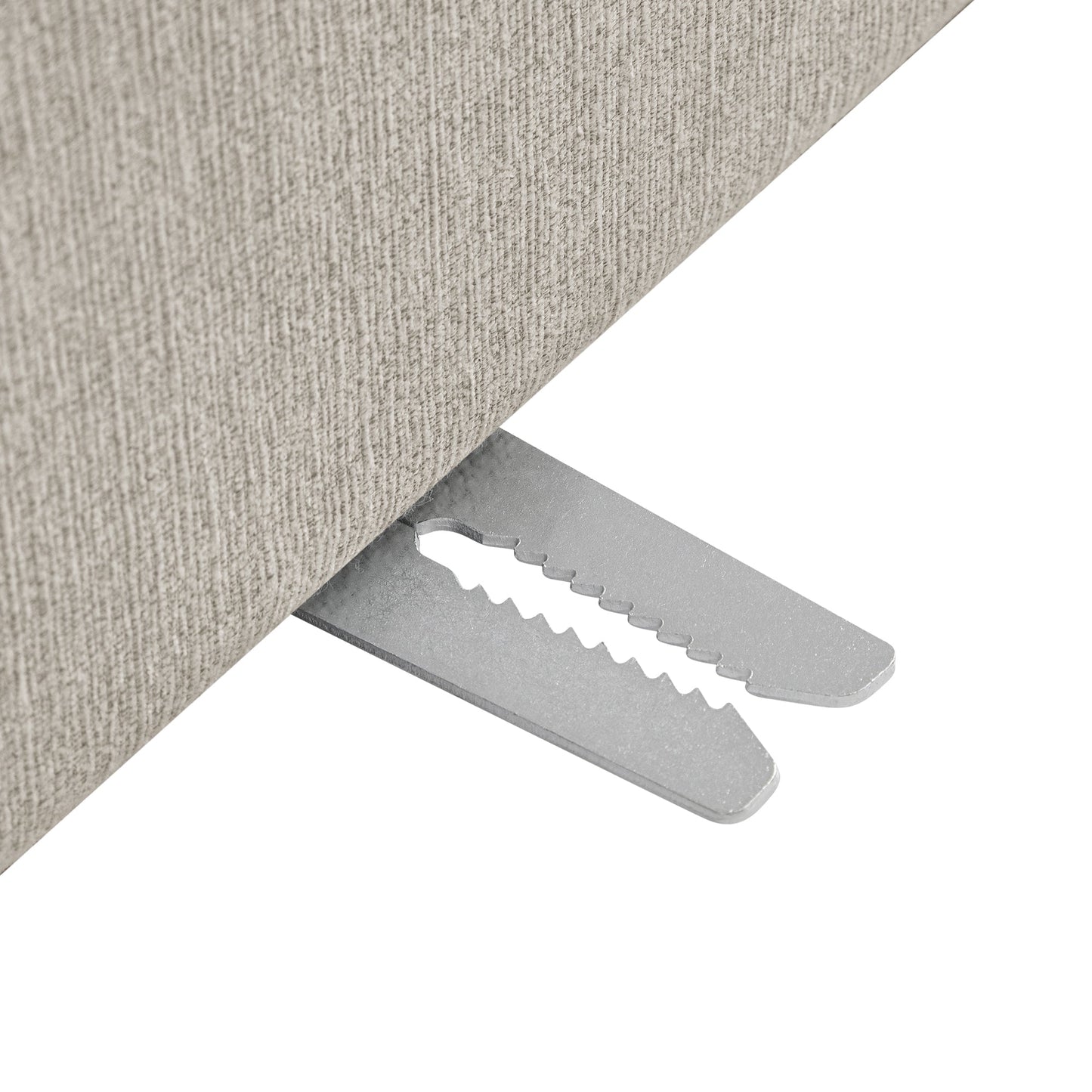 Lutyens Oatmeal Weave Fabric Modular Sofa, 2-Piece Chaise