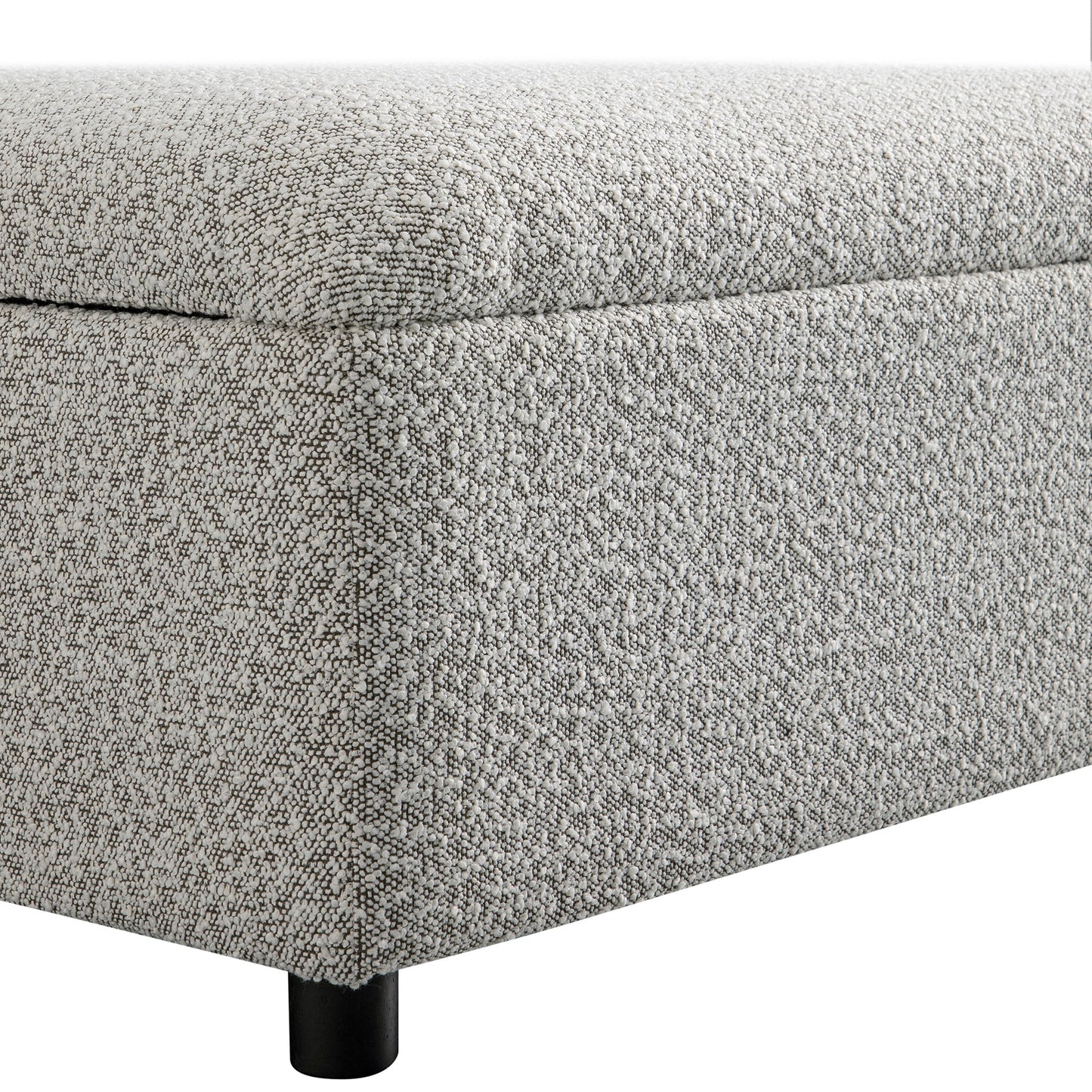 Magda Fold-Out Single Bed in an Ottoman, Mist Grey Boucle