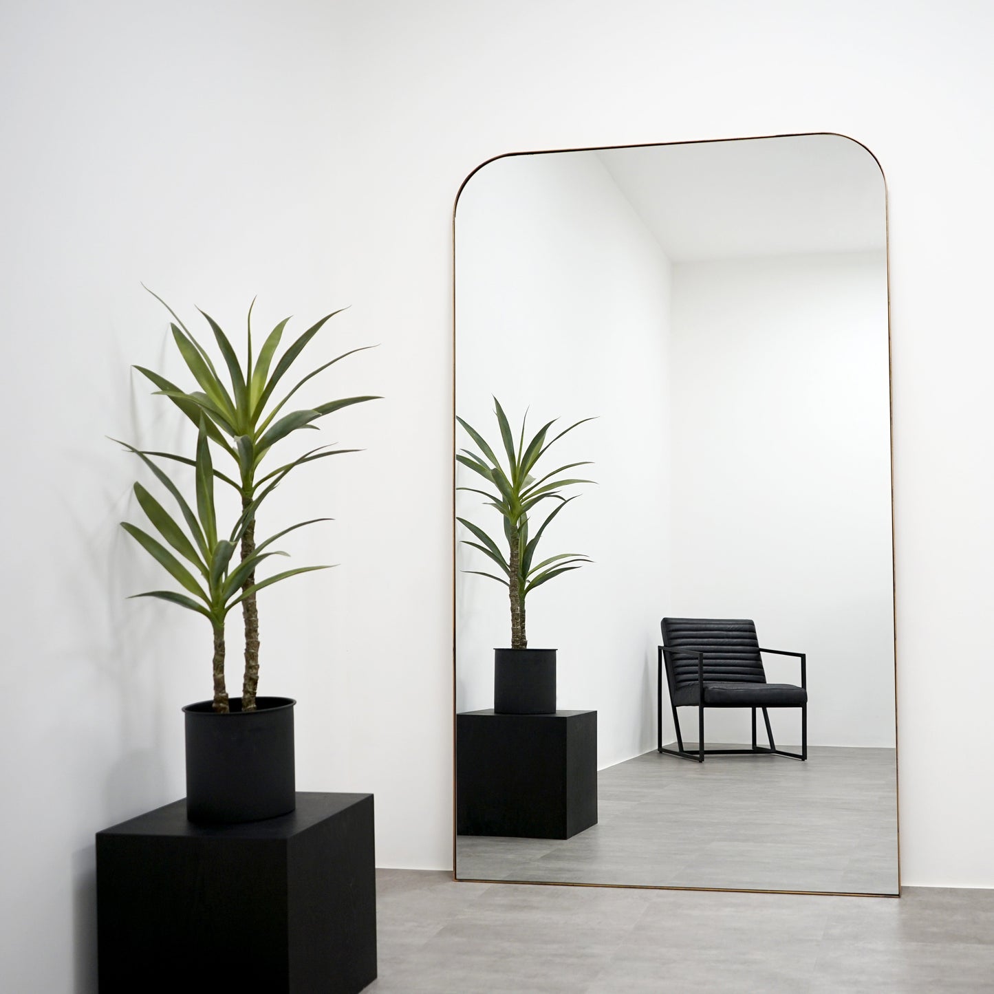 Theo - Full Length Gold Curved Extra Large Metal Mirror 200cm x 120cm