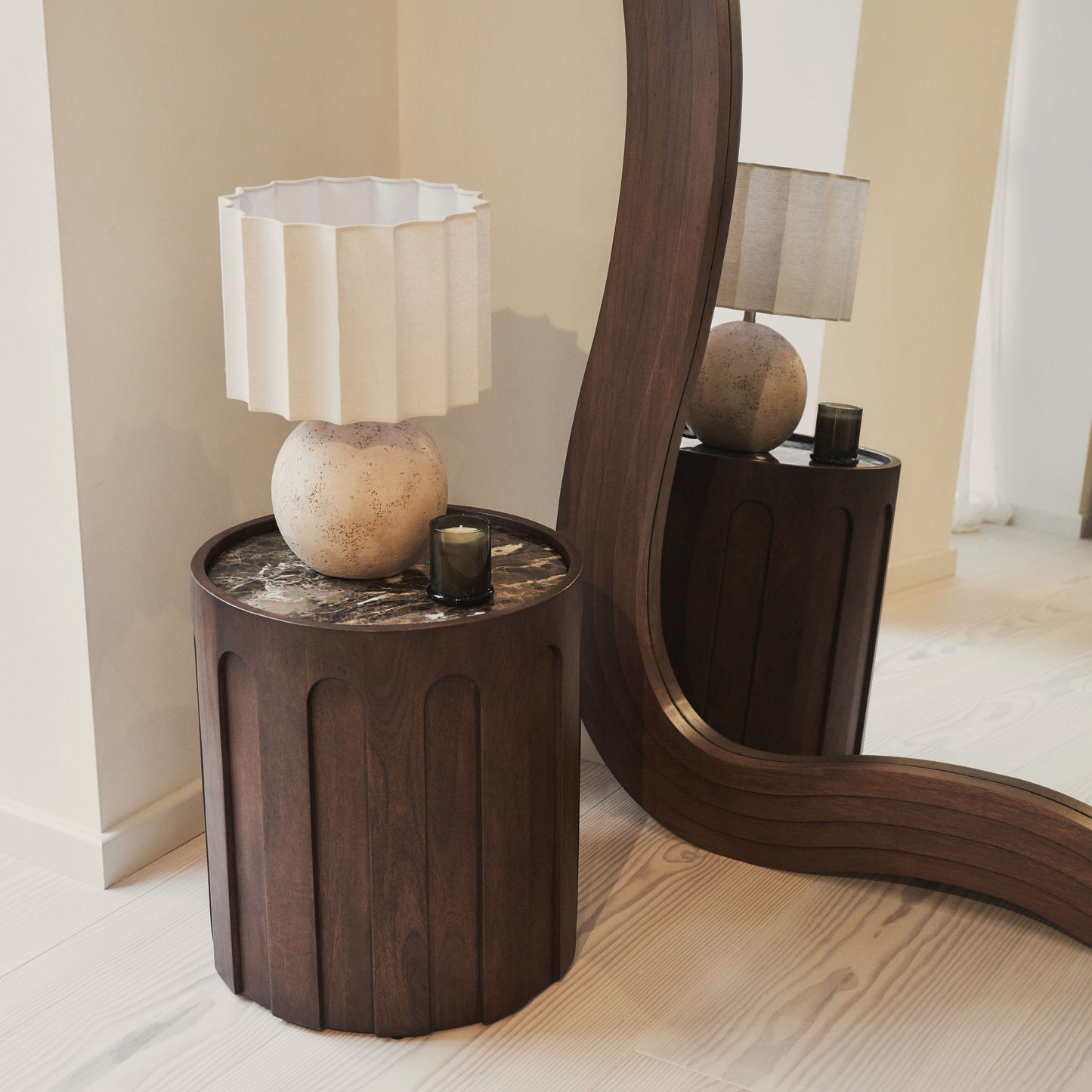 Luciana - Full Length Irregular Dark Wood Extra Large Mirror 200cm x 115cm