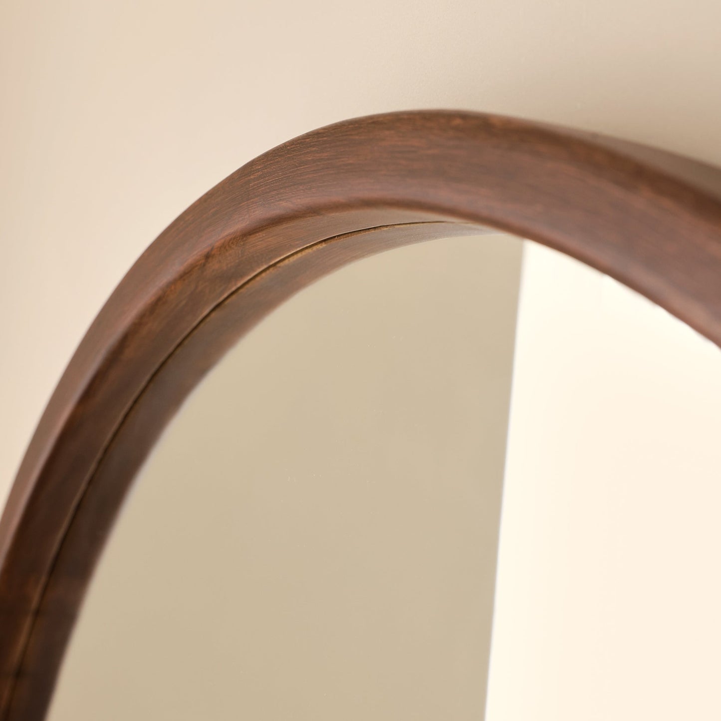 Arden - Dark Wood Full Length Arched Wooden Mirror 175cm x 95cm