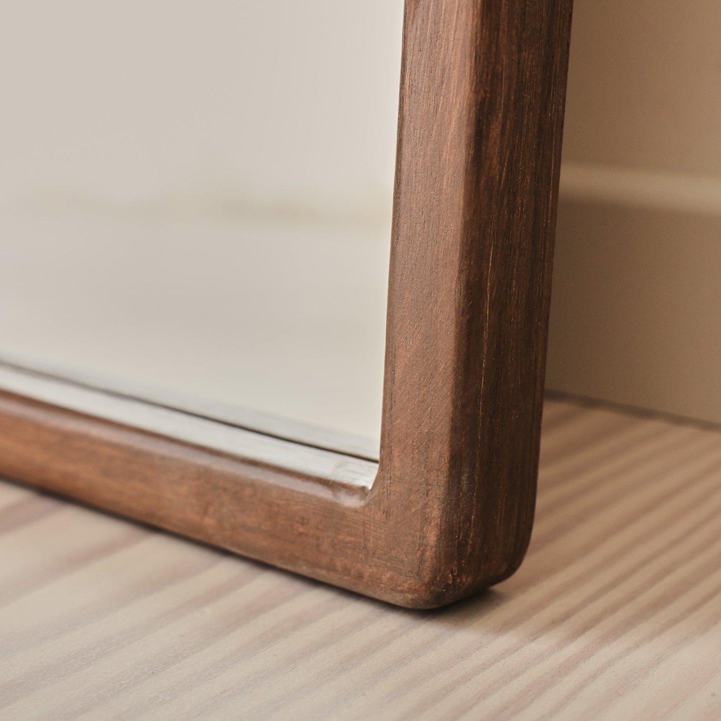 Arden - Dark Wood Full Length Arched Wooden Mirror 160cm x 60cm