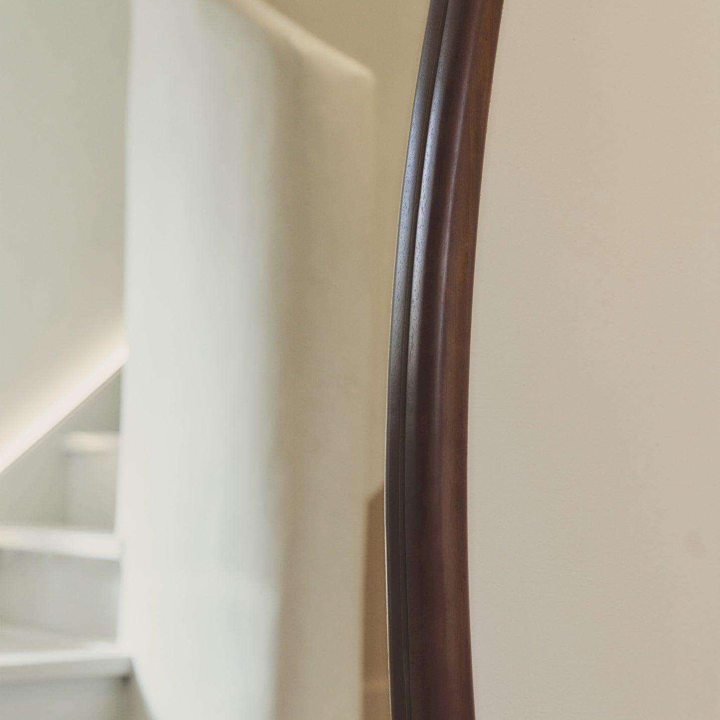 Arcurva - Large Full Length Dark Wood Irregular Mirror 170cm x 85cm