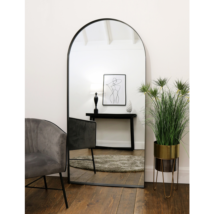 Arcus - Full Length Arched Black Large Metal Mirror 170cm x 80cm