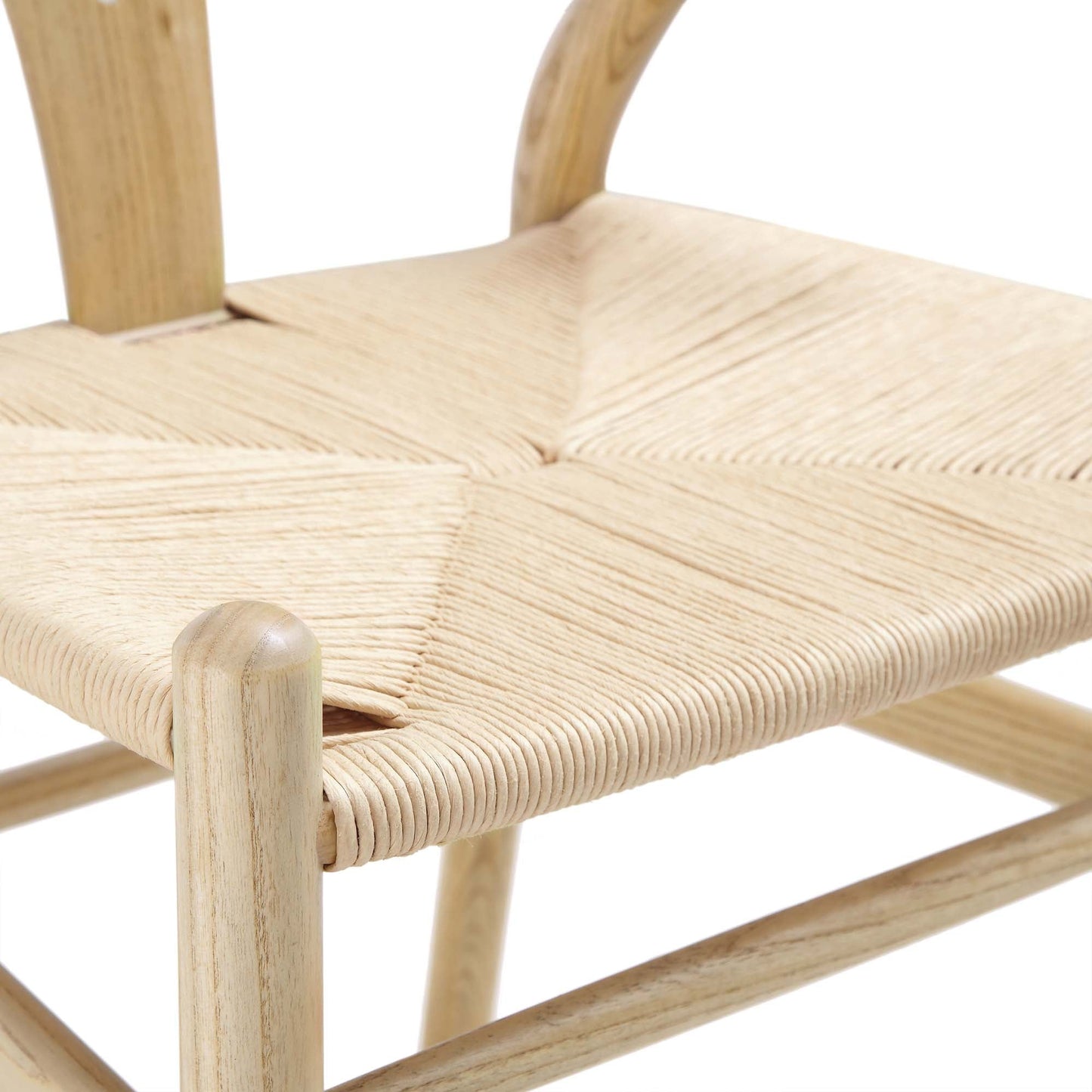 Hansel Wooden Natural Weave Dining Chair, Natural Colour Frame