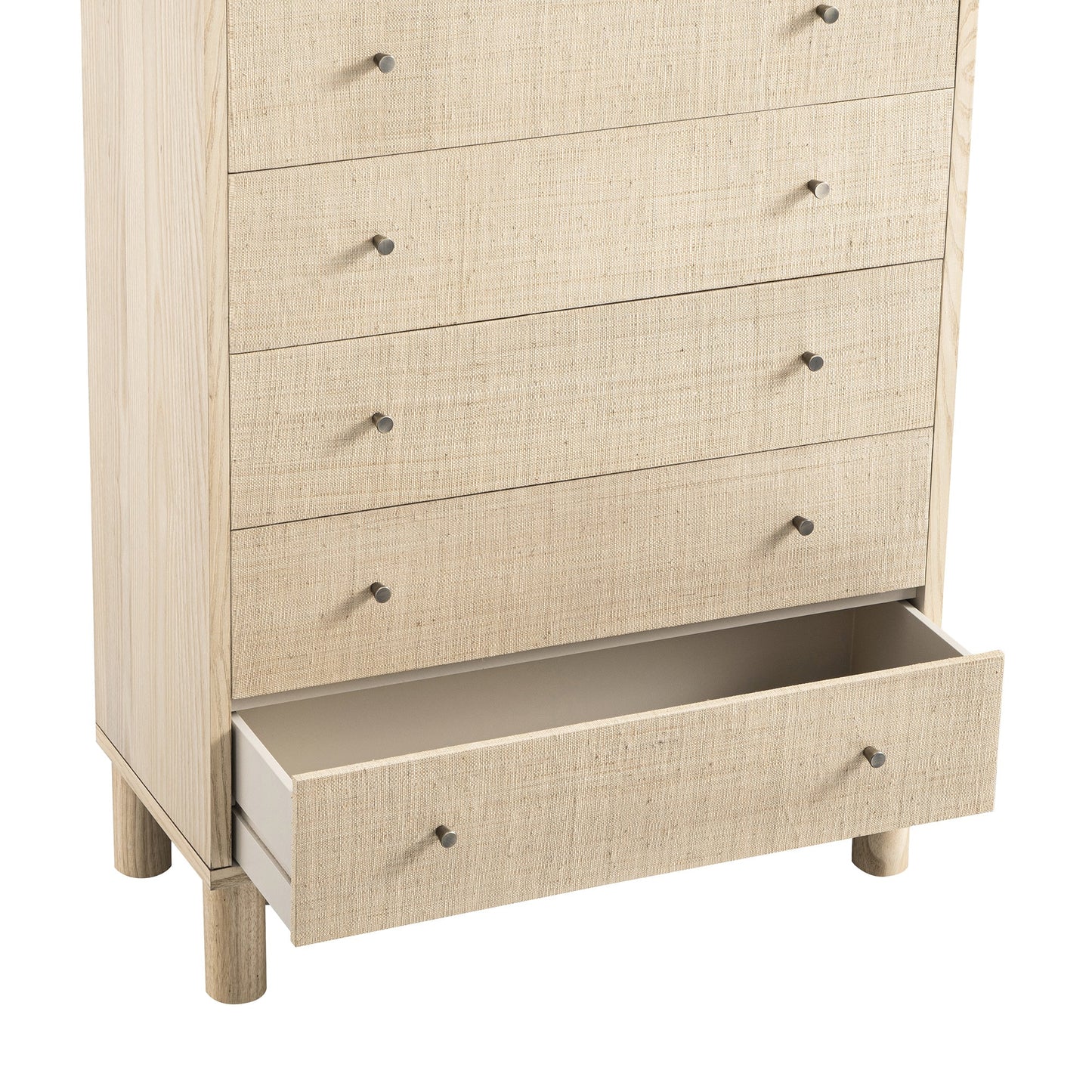 Maude Tall Chest, Natural Ash with Raffia
