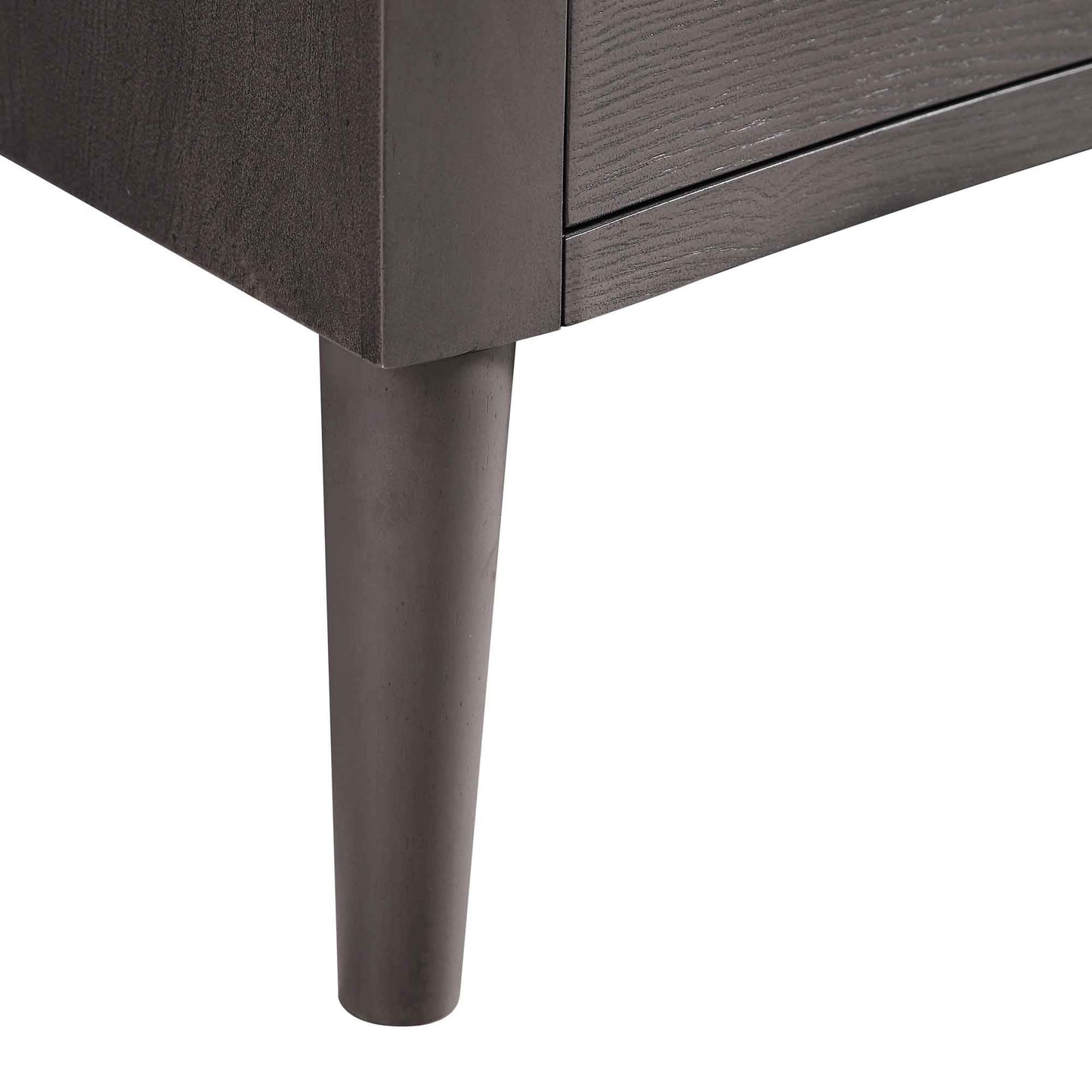 Thalia Concave 3 Drawer Bedside Table, Silver Oak