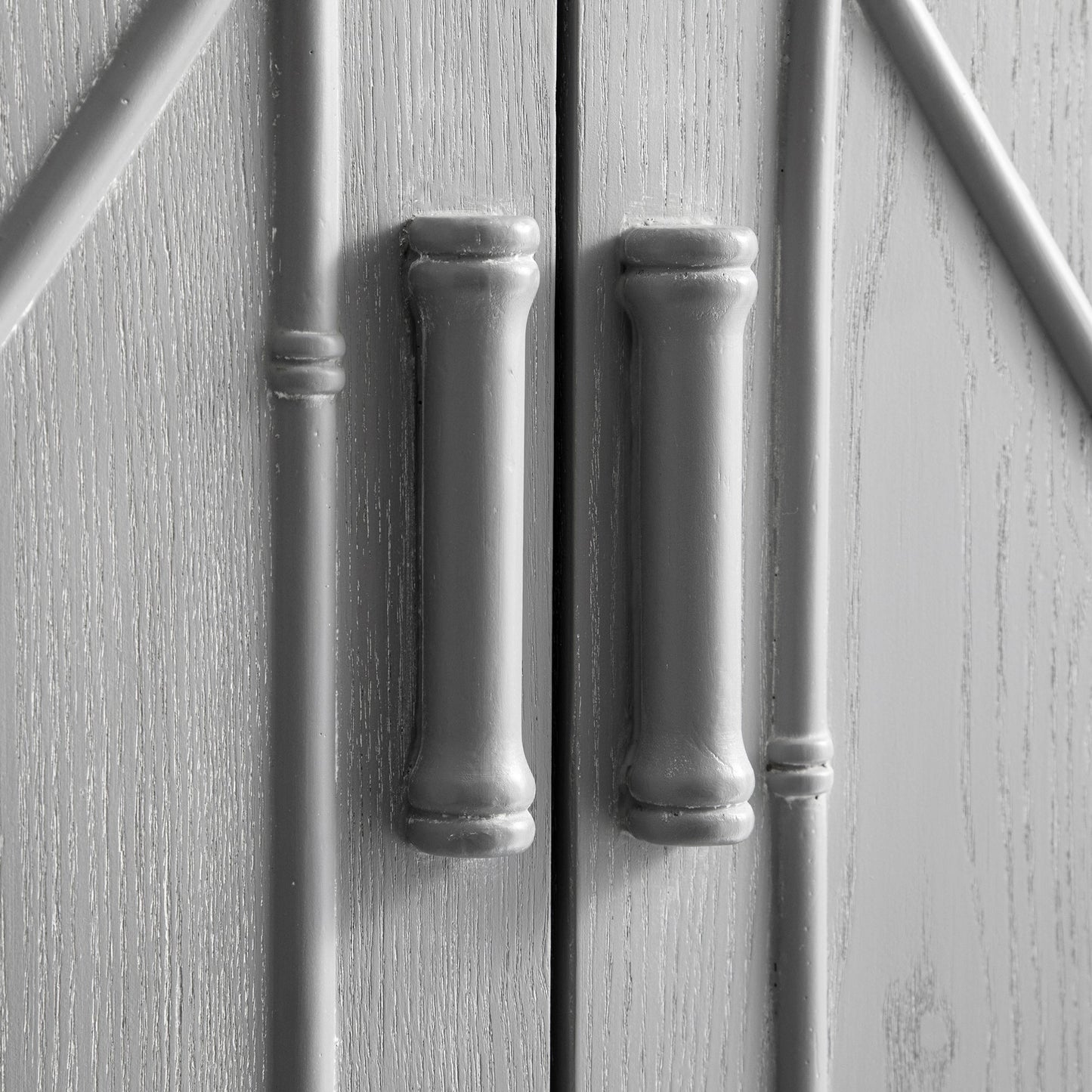 Elstowe Faux Bamboo Small Sideboard, Warm Grey