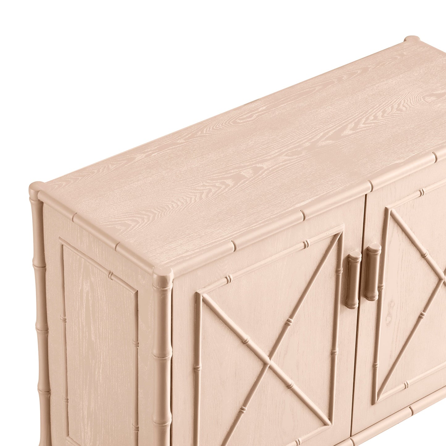 Elstowe Faux Bamboo Small Sideboard, Nude Pink