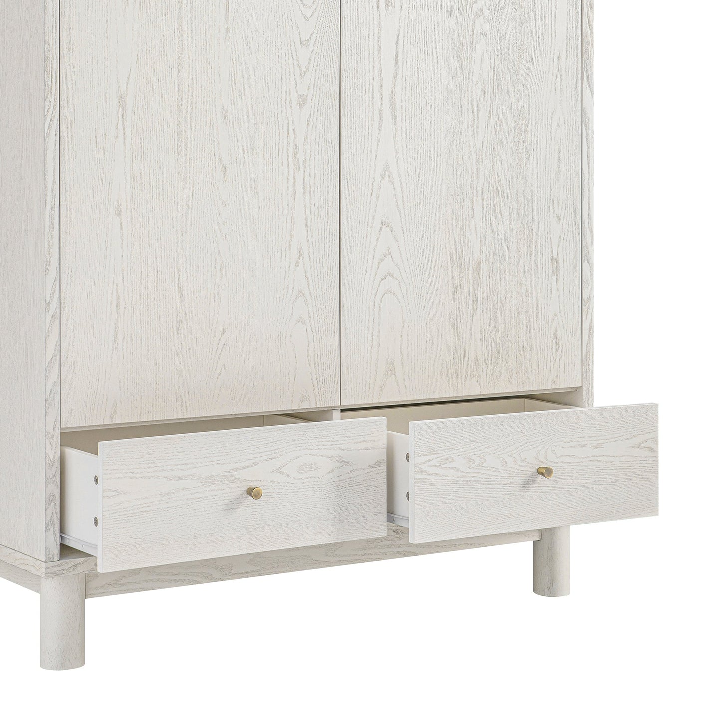 Maude Double Wardrobe, Washed White Ash
