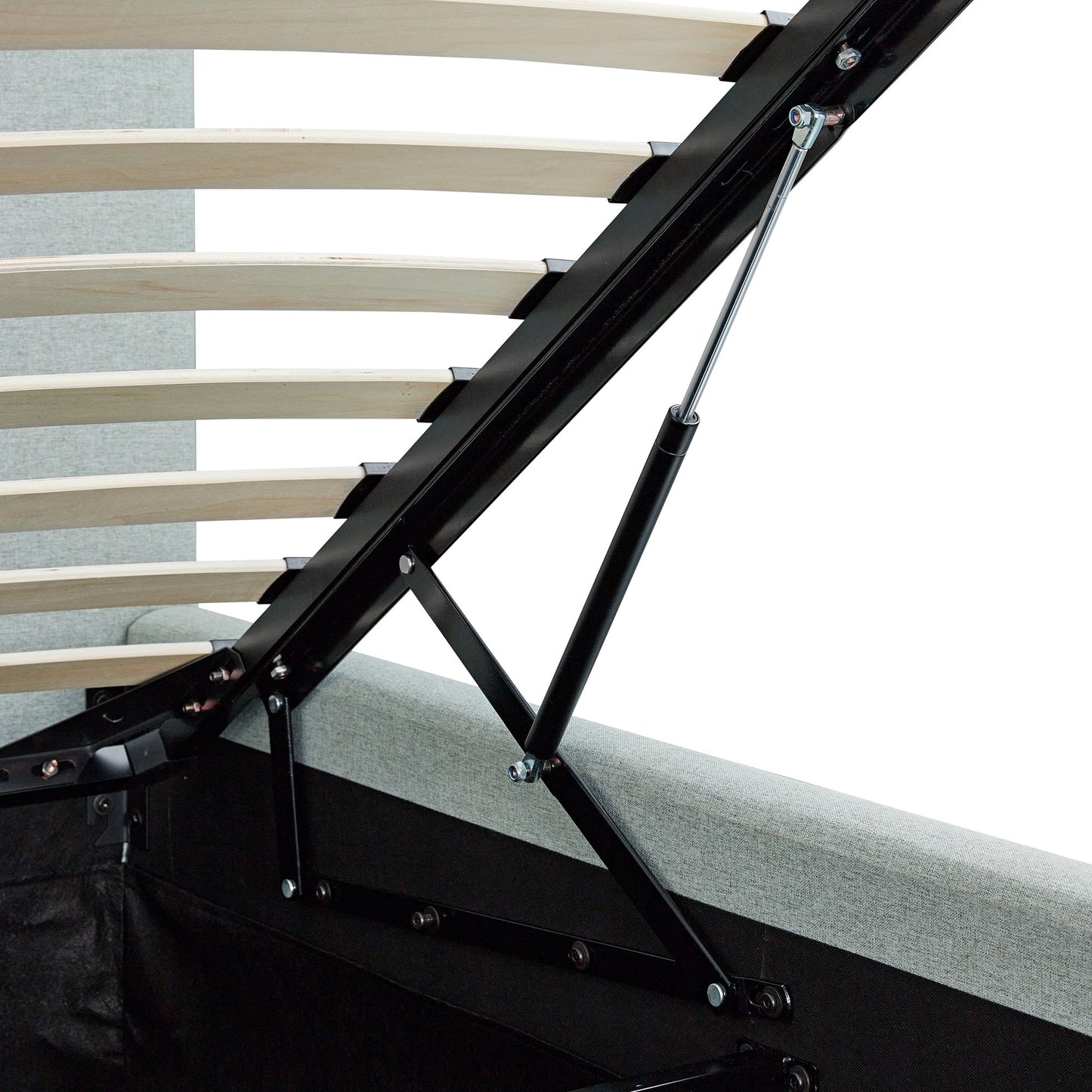 Egerton Box-Pleat Ottoman Storage Bed, Pale Aqua Brushed Fabric