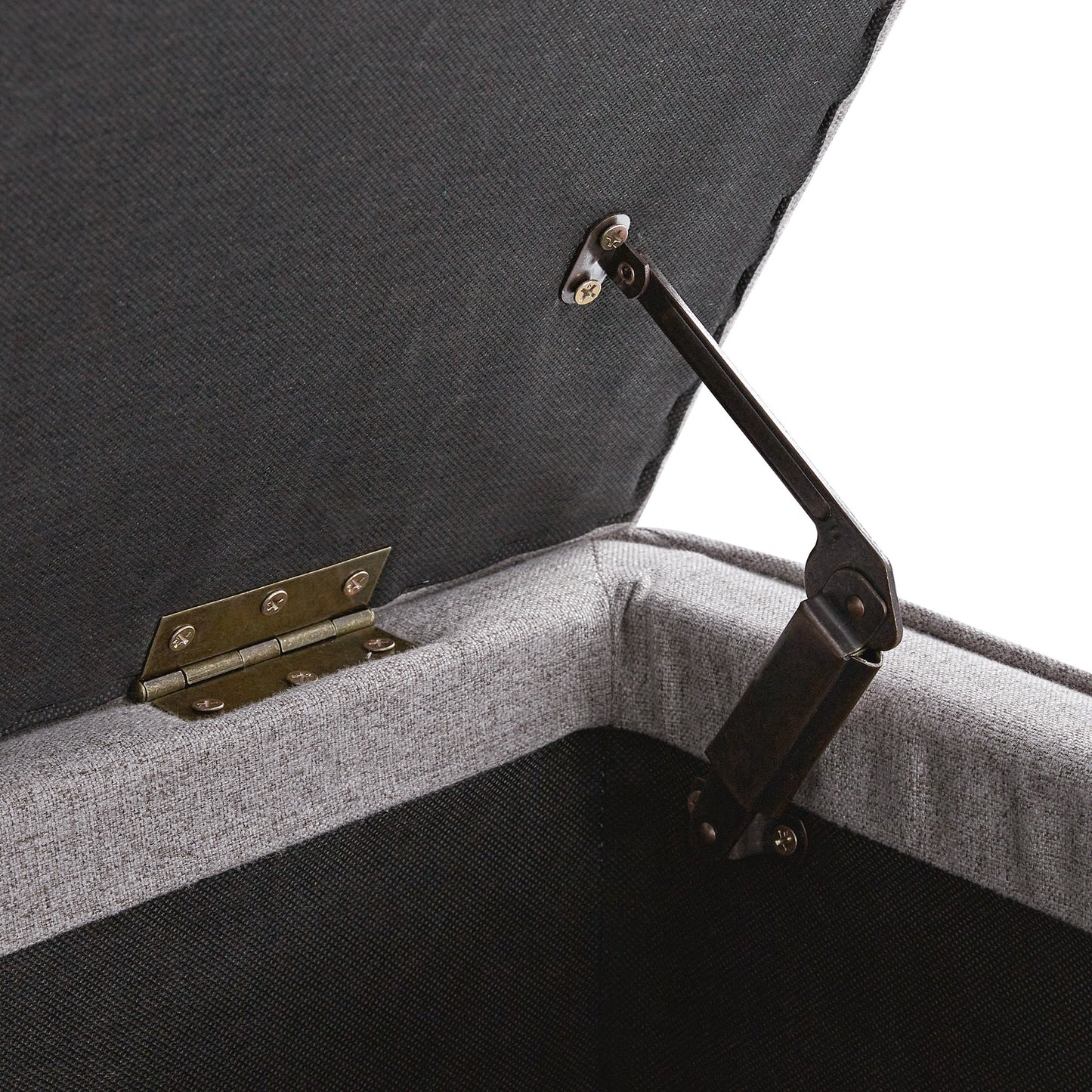 Egerton Box-Pleat Storage Bench, Stone Brushed Fabric