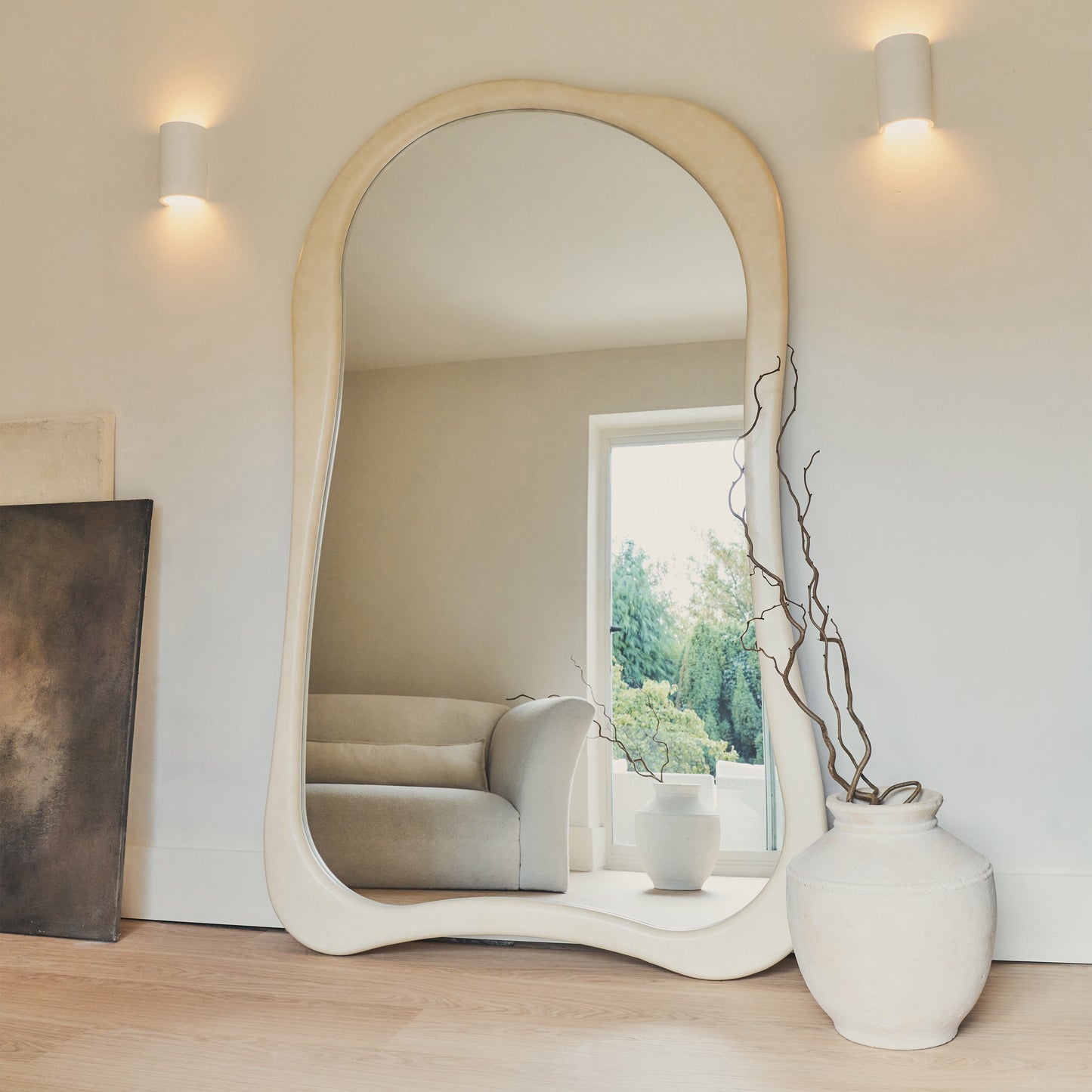 Arcurva - Extra Large Full Length Concrete Irregular Mirror 190cm x 120cm