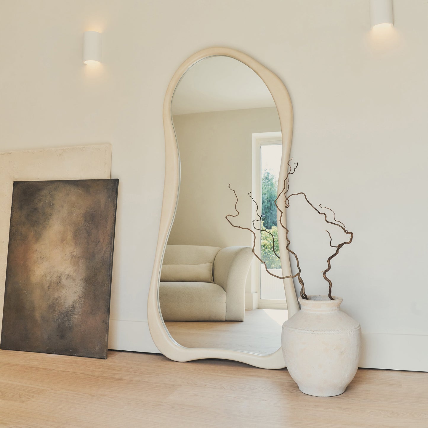 Arcurva - Large Full Length Concrete Irregular Mirror 170cm x 85cm