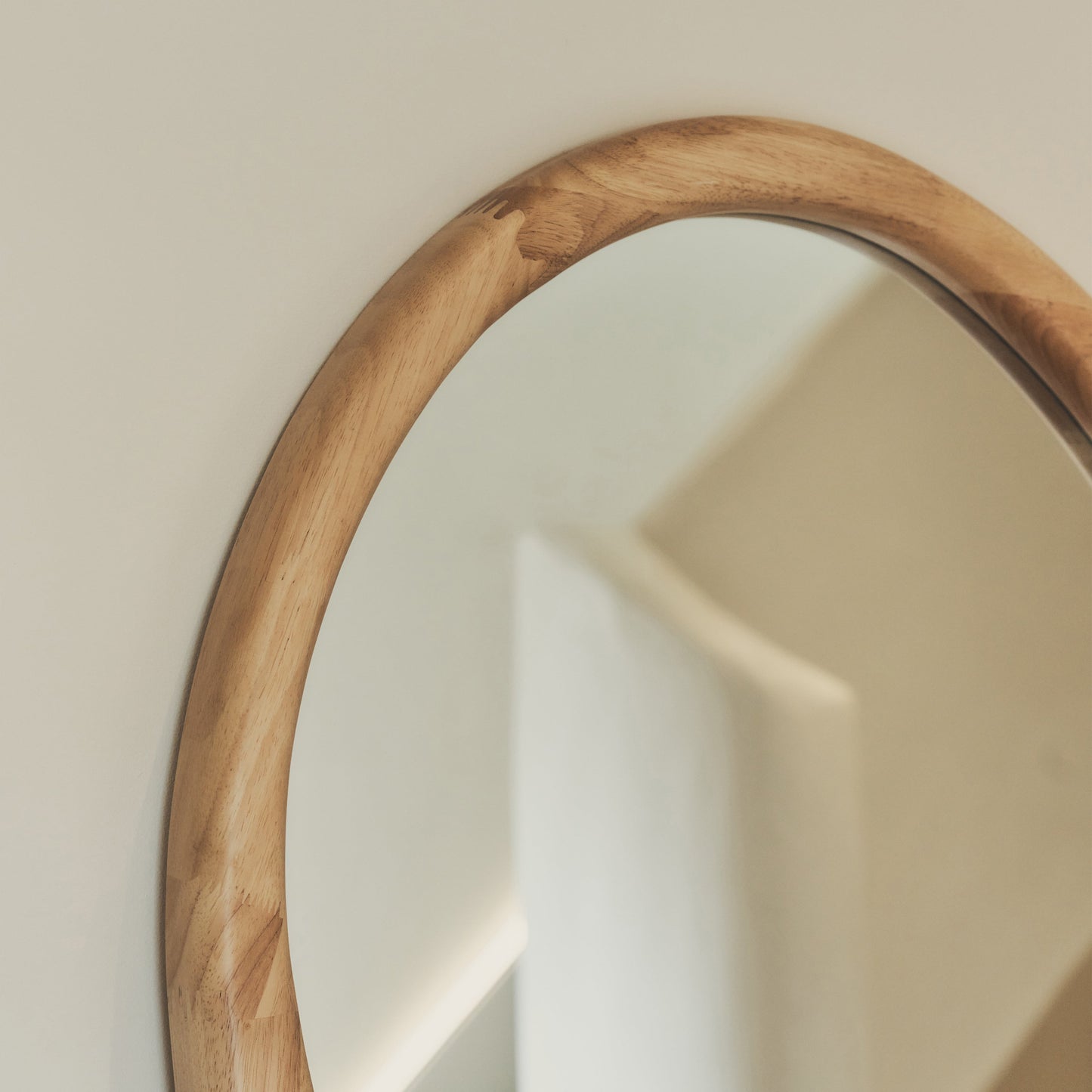 Arcurva - Large Full Length Light Wood Irregular Mirror 170cm x 85cm