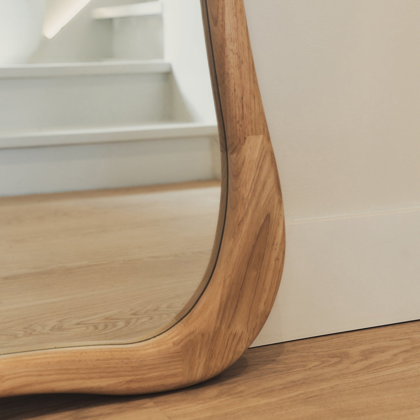 Arcurva - Large Full Length Light Wood Irregular Mirror 170cm x 85cm