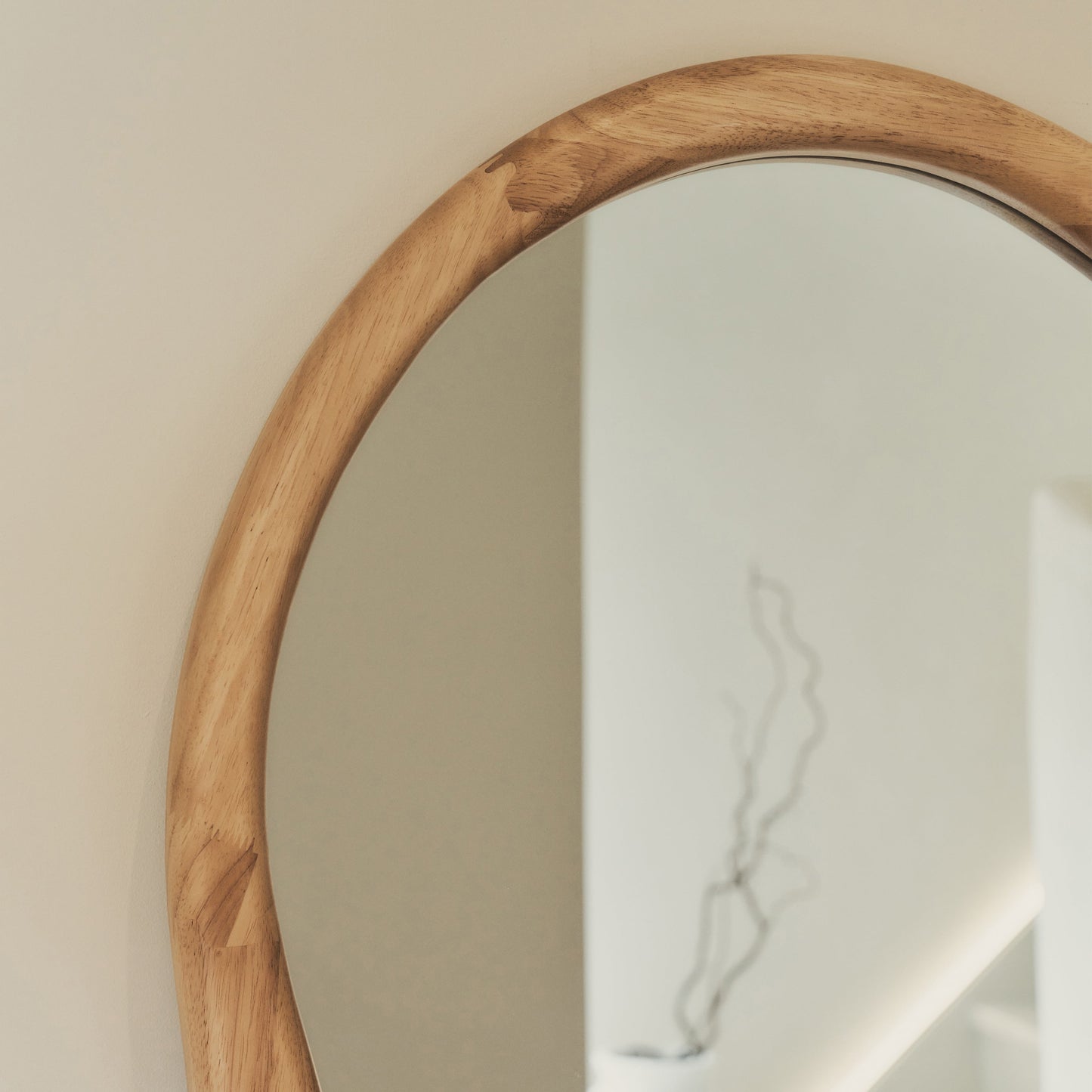 Arcurva - Large Full Length Light Wood Irregular Mirror 170cm x 85cm