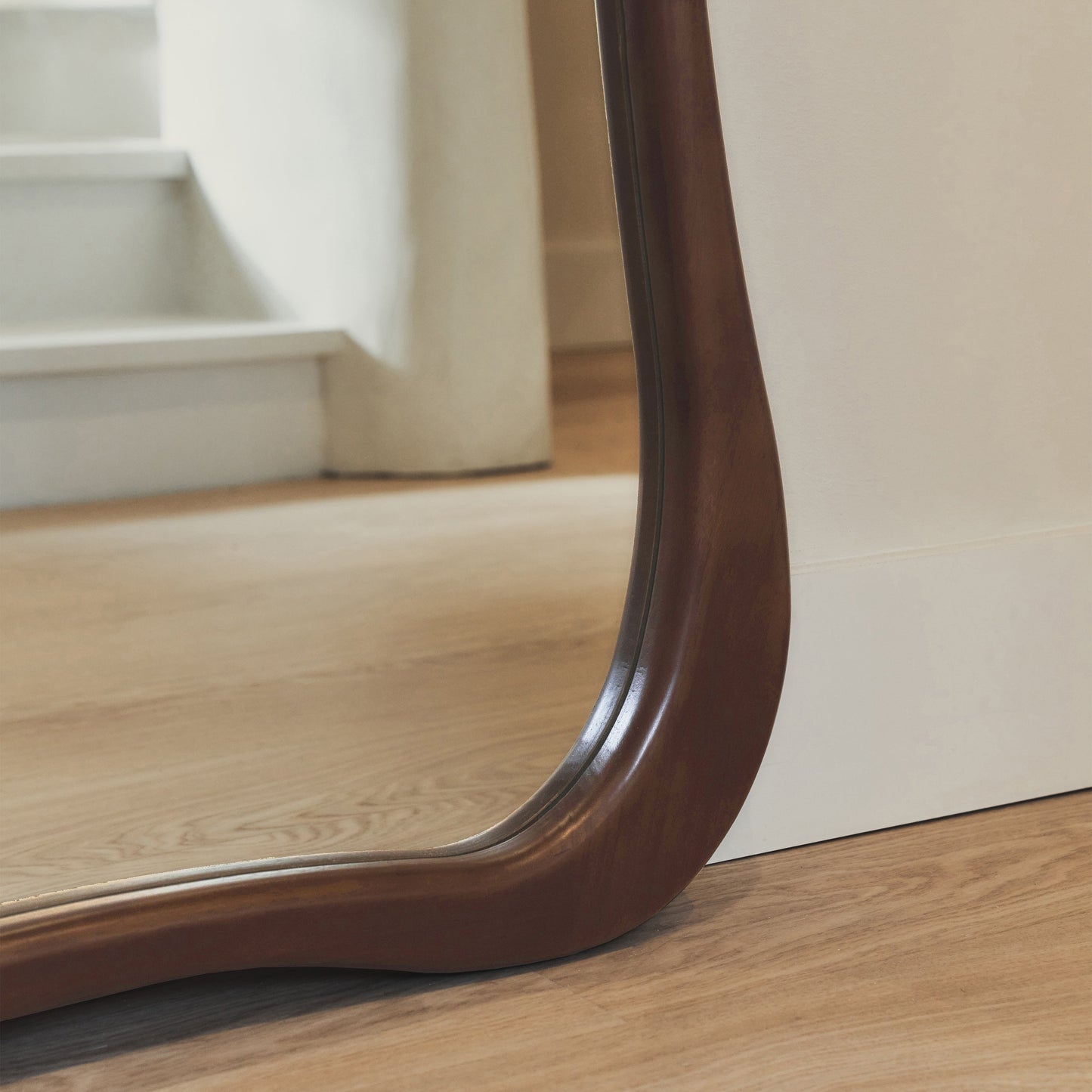 Arcurva - Large Full Length Dark Wood Irregular Mirror 170cm x 85cm