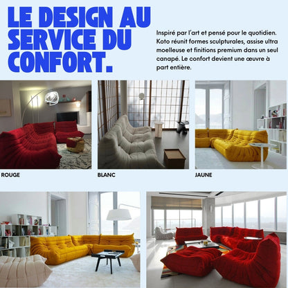 Togo Compressed Blue Canapé by Koto: High-Quality Design