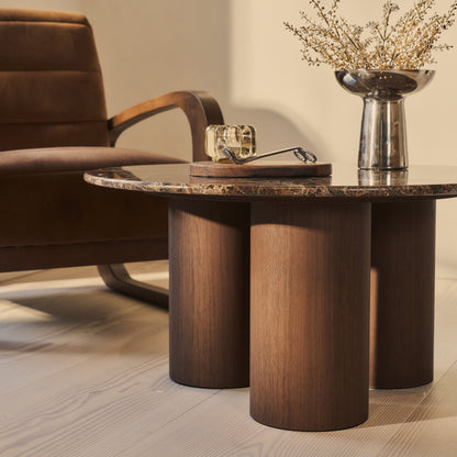 Trivium - Dark Emperador Round Dark Wood Premium Coffee Table