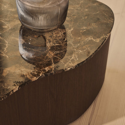 Arlo - Dark Emperador Irregular Dark Wood Premium Coffee Table