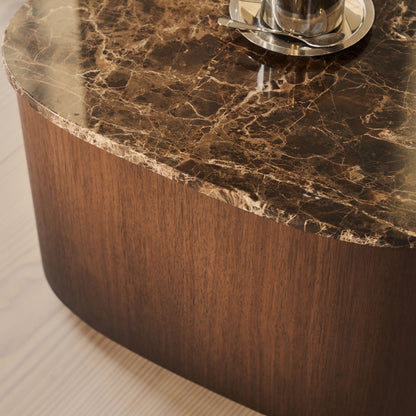 Arlo - Dark Emperador Irregular Dark Wood Premium Coffee Table