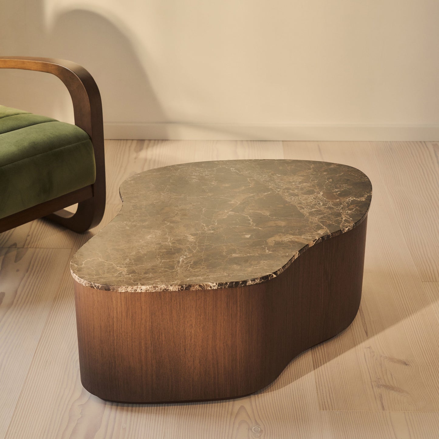 Arlo - Dark Emperador Irregular Dark Wood Premium Coffee Table