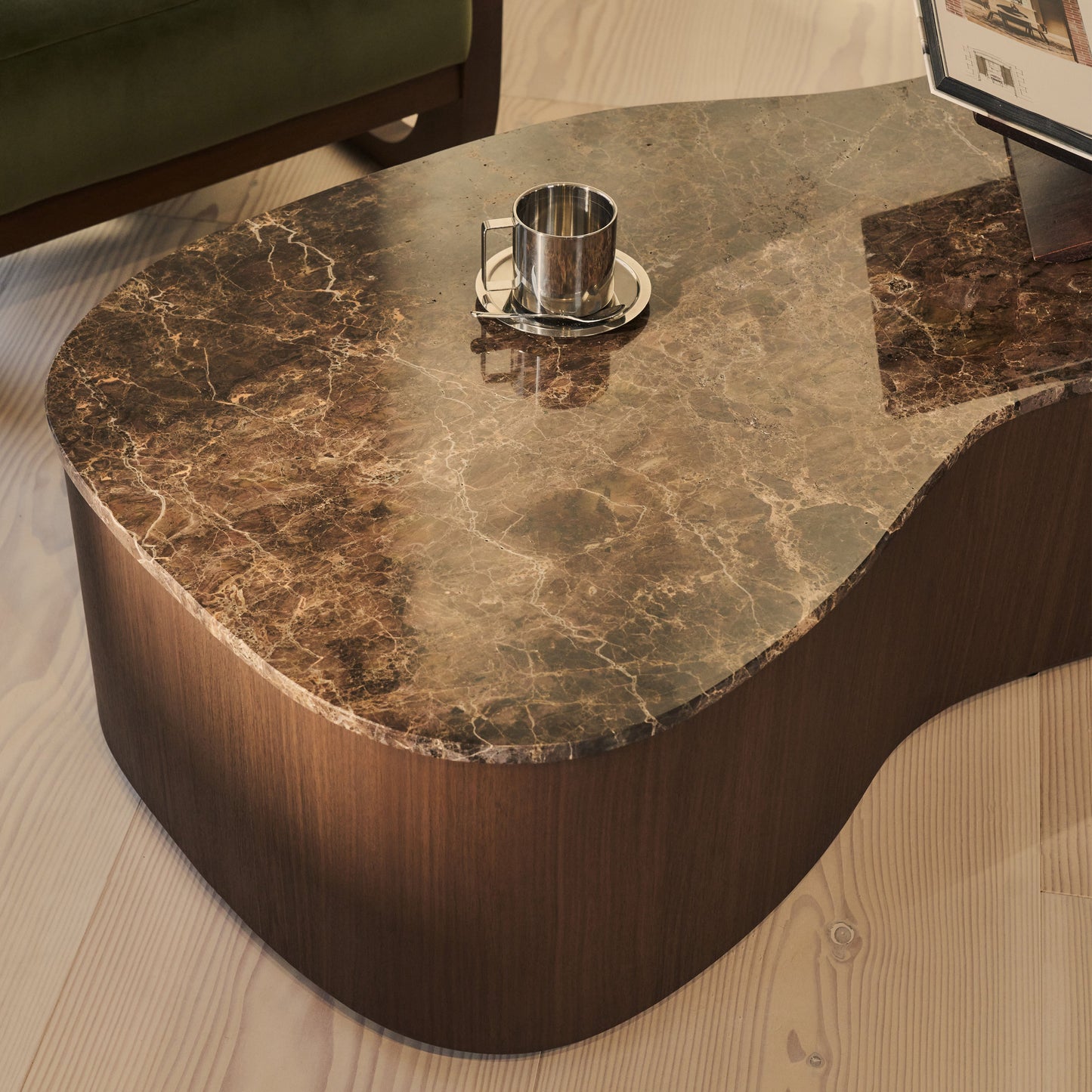 Arlo - Dark Emperador Irregular Dark Wood Premium Extra Large Coffee Table