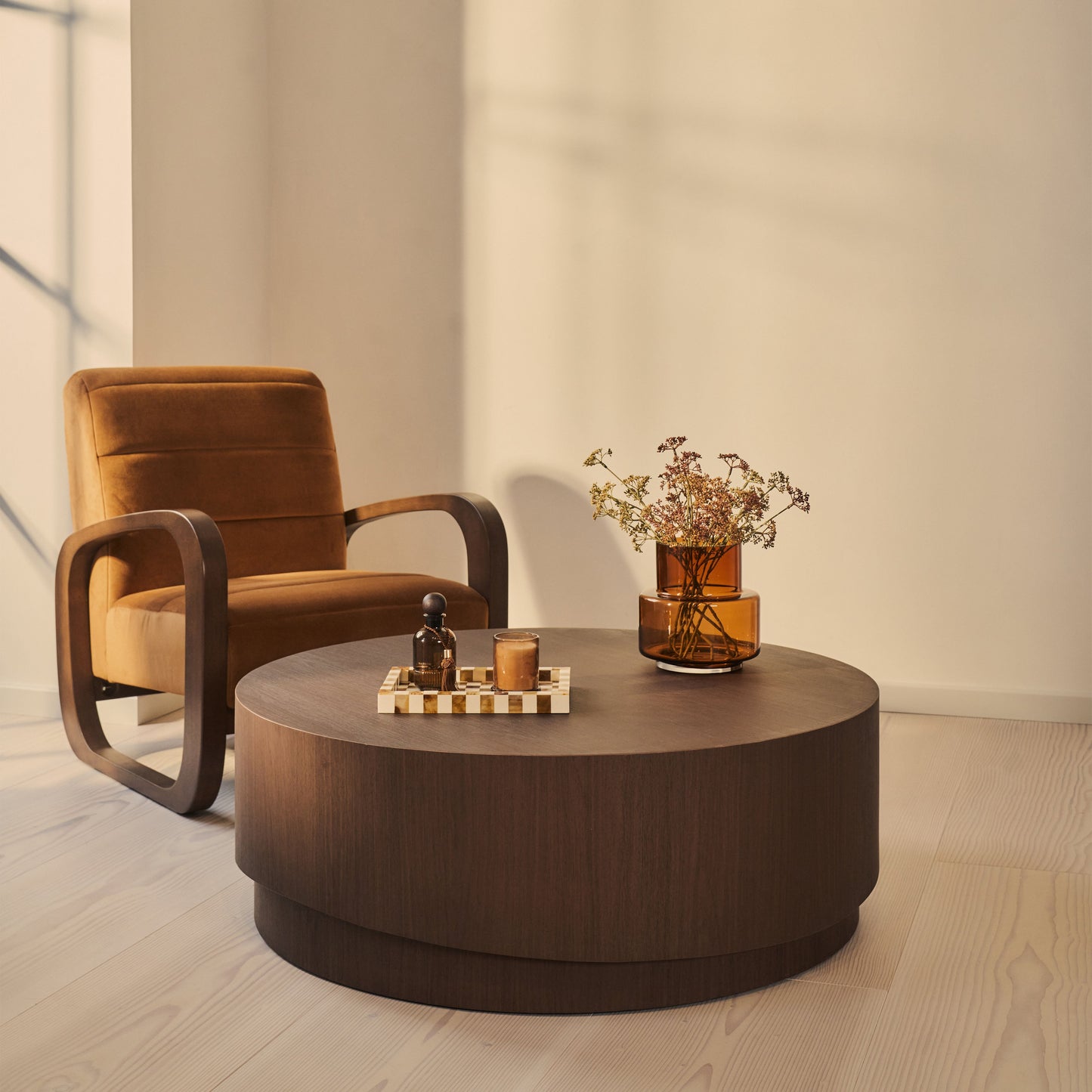 Magna - Dark Wood Wave Coffee Table