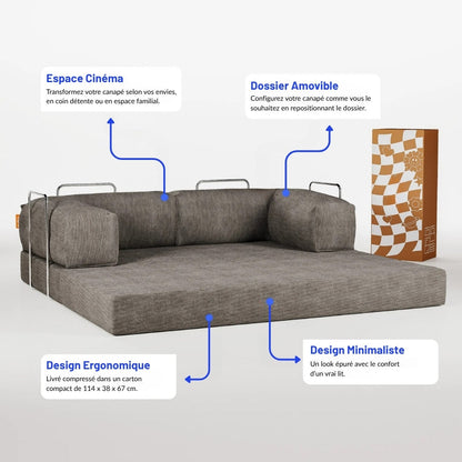 Nubo Compressed Sofa in Olive Green: Space-Saving Design