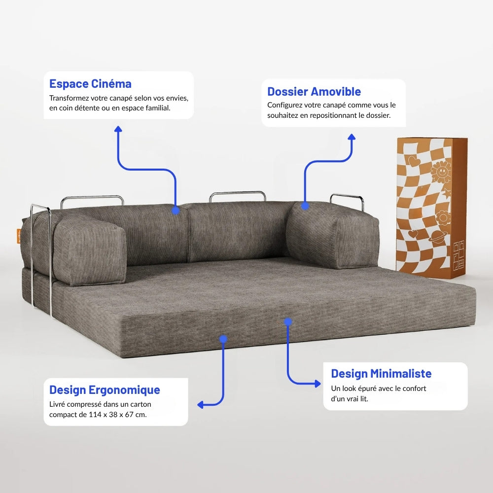 Nubo Compressed Sofa in Sage Green: Compact & Stylish Design
