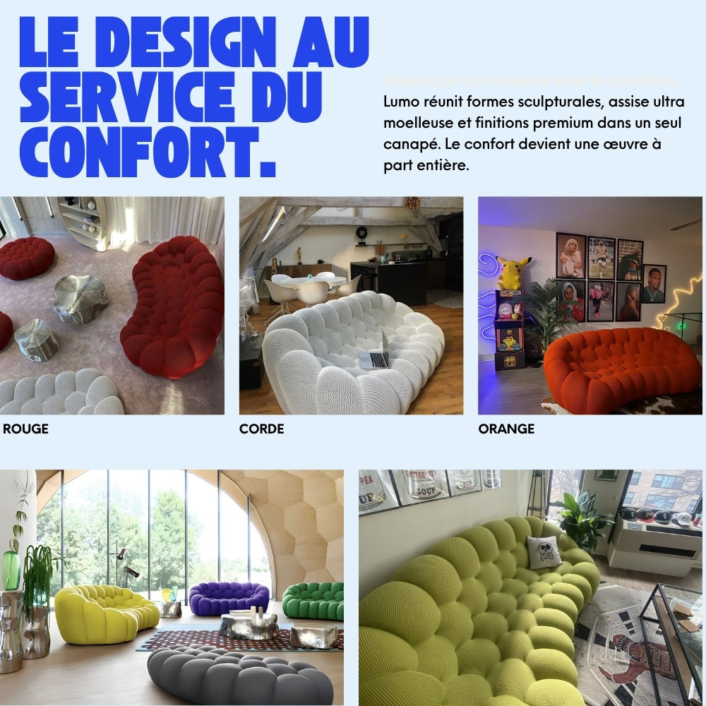 Compressed Bubble Sofa in Vibrant Red – Lumo Design
